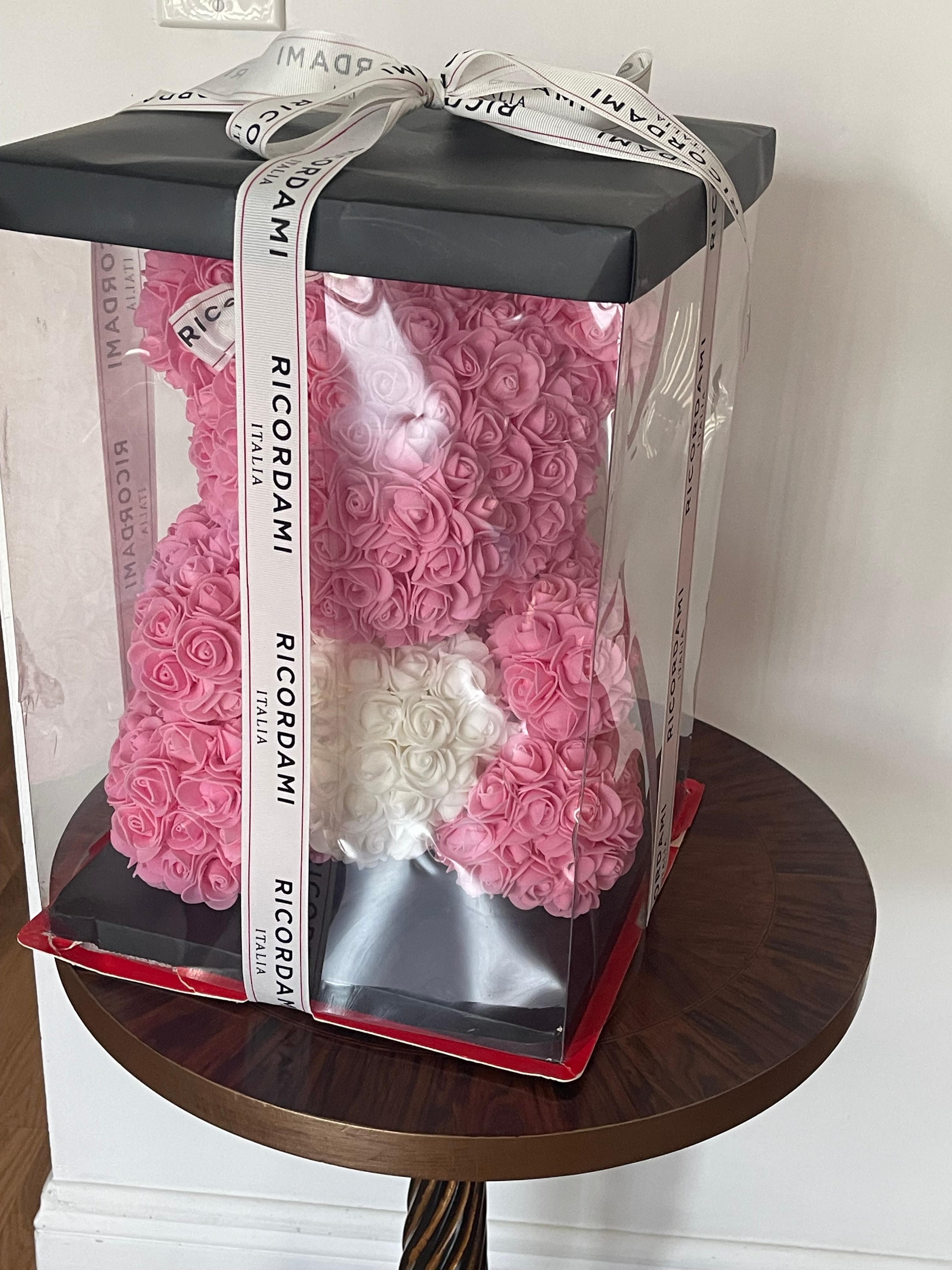 Italian Ricordami Italy Flower Teddy Bear with Heart. Valentines For Sale