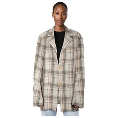 Ricorrrobe Check Single Breasted Linen Jacket Size L