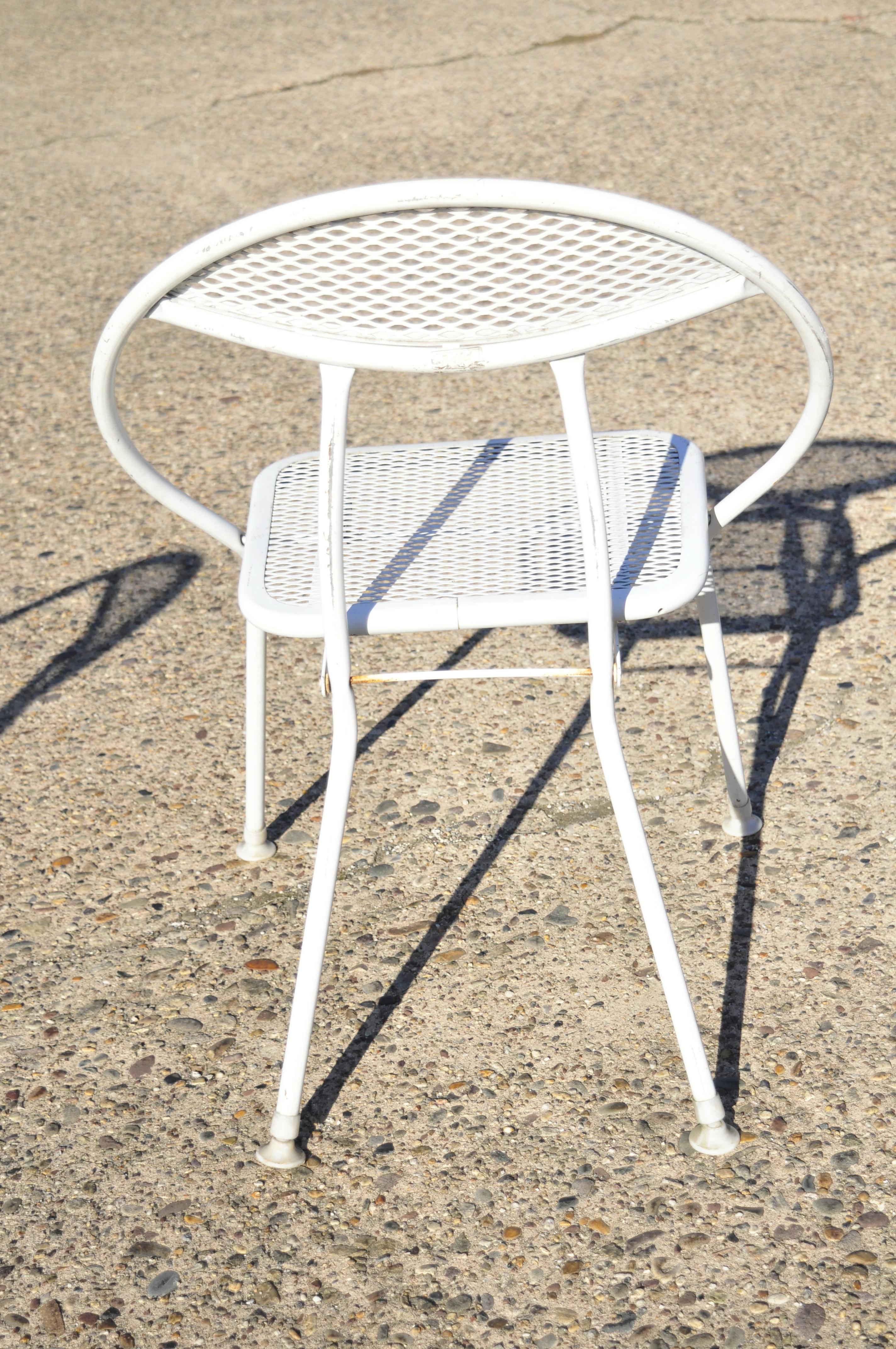 20th Century Rid-Jid Midcentury Wrought Iron Salterini Style Folding Hoop Chairs, Set of 4