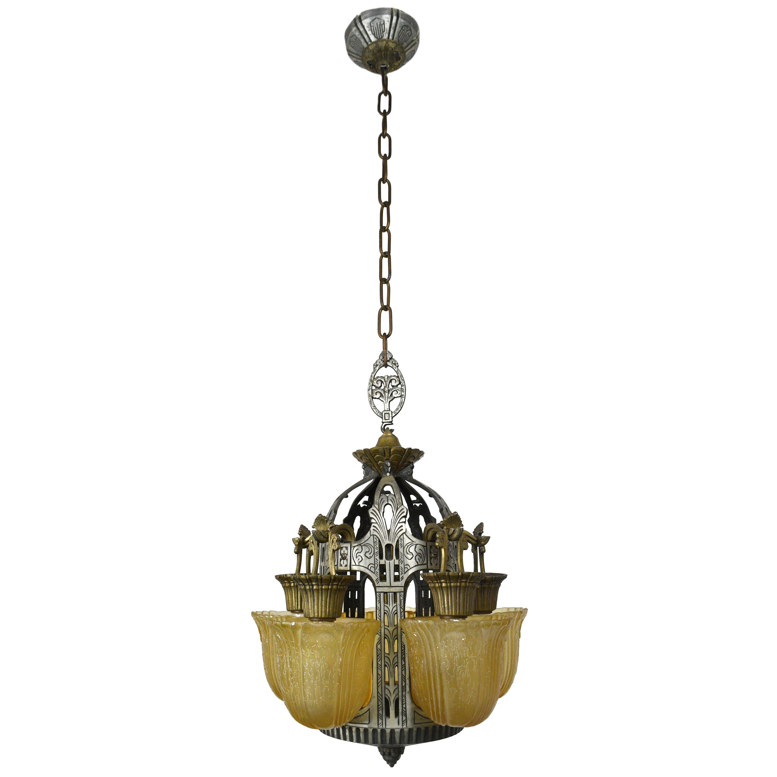 Riddle Art Deco 5-Light Slip Shade Chandelier