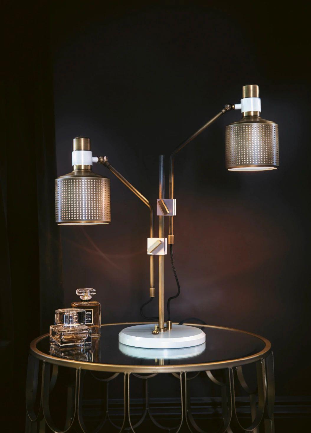 Modern Riddle Double Table Lamp by Bert Frank