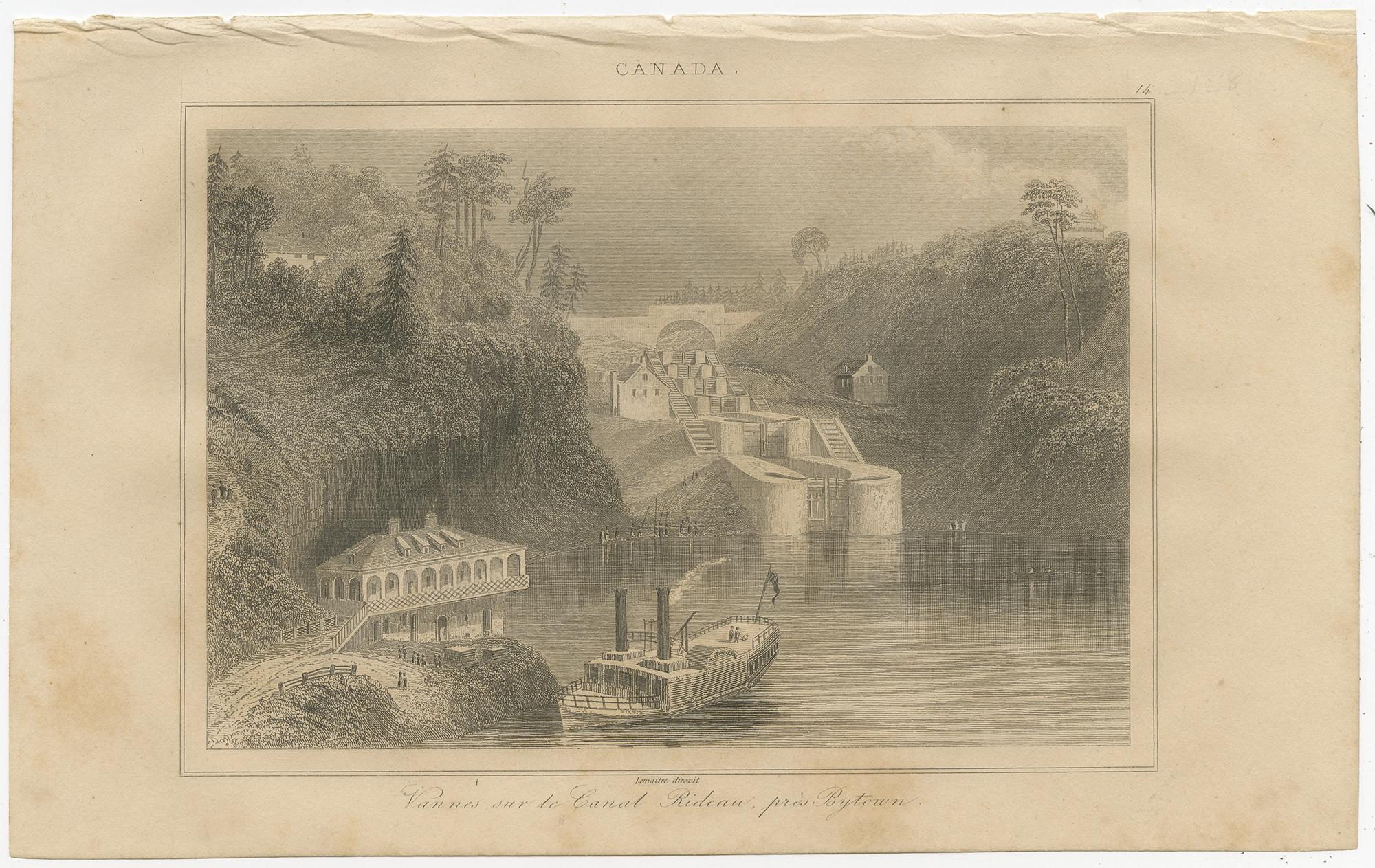 Esclusas del Canal Rideau y Residencia de Haliburton - Pareja de vistas canadienses del siglo XIX

Este atractivo par de grabados antiguos en acero presenta dos escenas contrastadas del Canadá del siglo XIX: una del ingenio de la ingeniería y otra