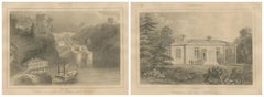 Écluses du canal Rideau et résidence de Haliburton - Paire de vues canadiennes, vers 1850