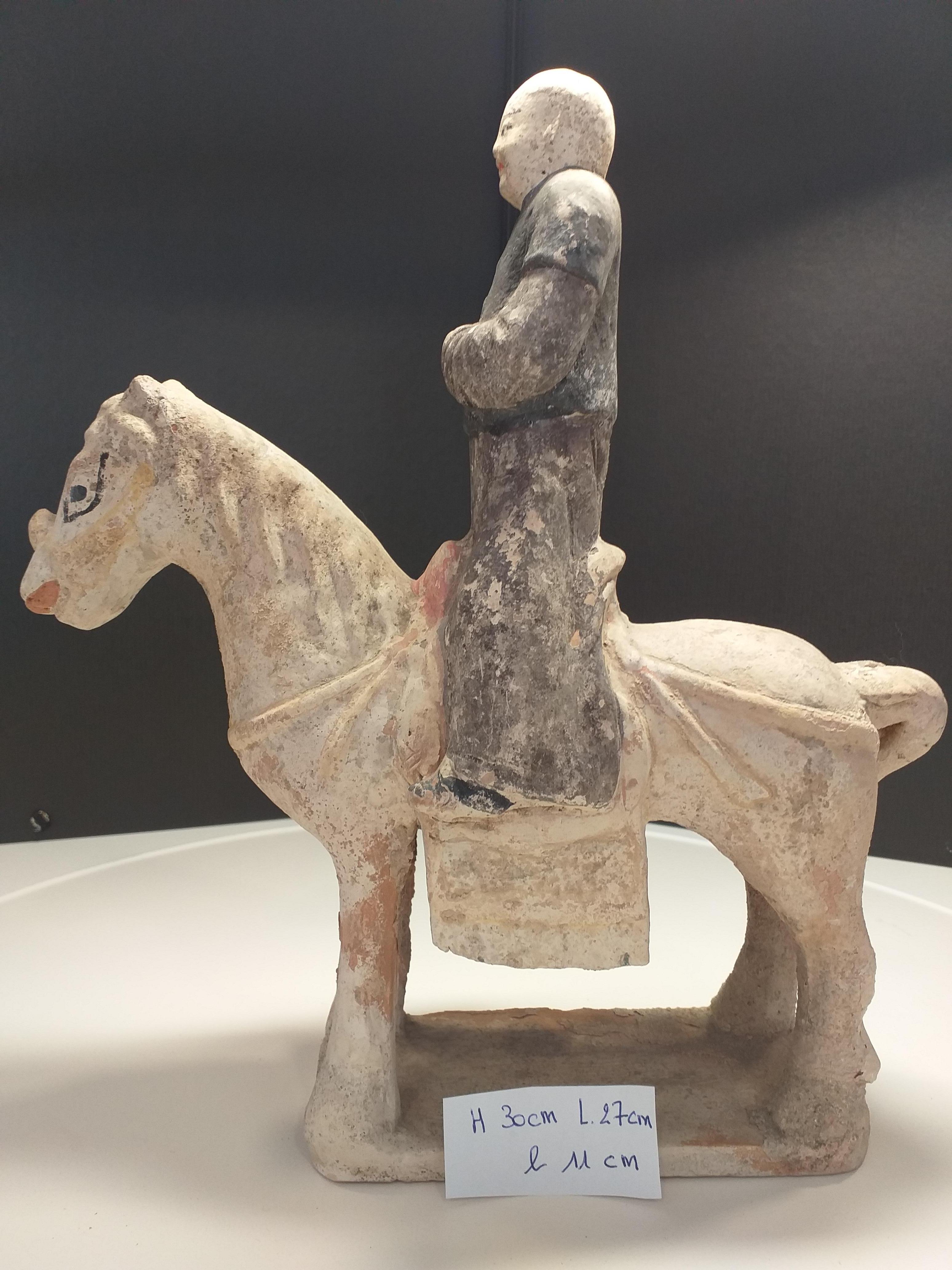 Rider 2, Polychrome Terracotta, Ming Period For Sale 2