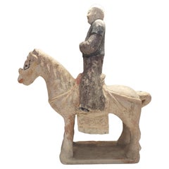 Rider 2, polychrome Terrakotta, Ming-Periode