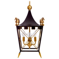 Rider Brass Pagoda Pendant Light in Black