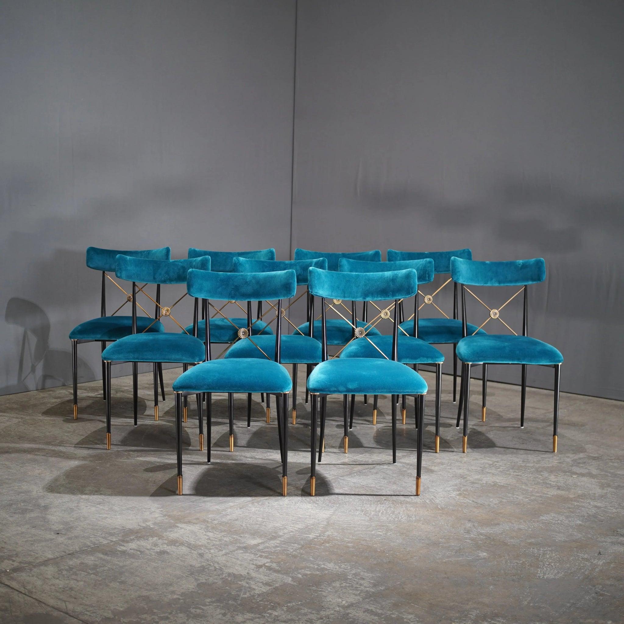 Modern Rider Dining Chair - Rialto Peacock by Jonathan Adler