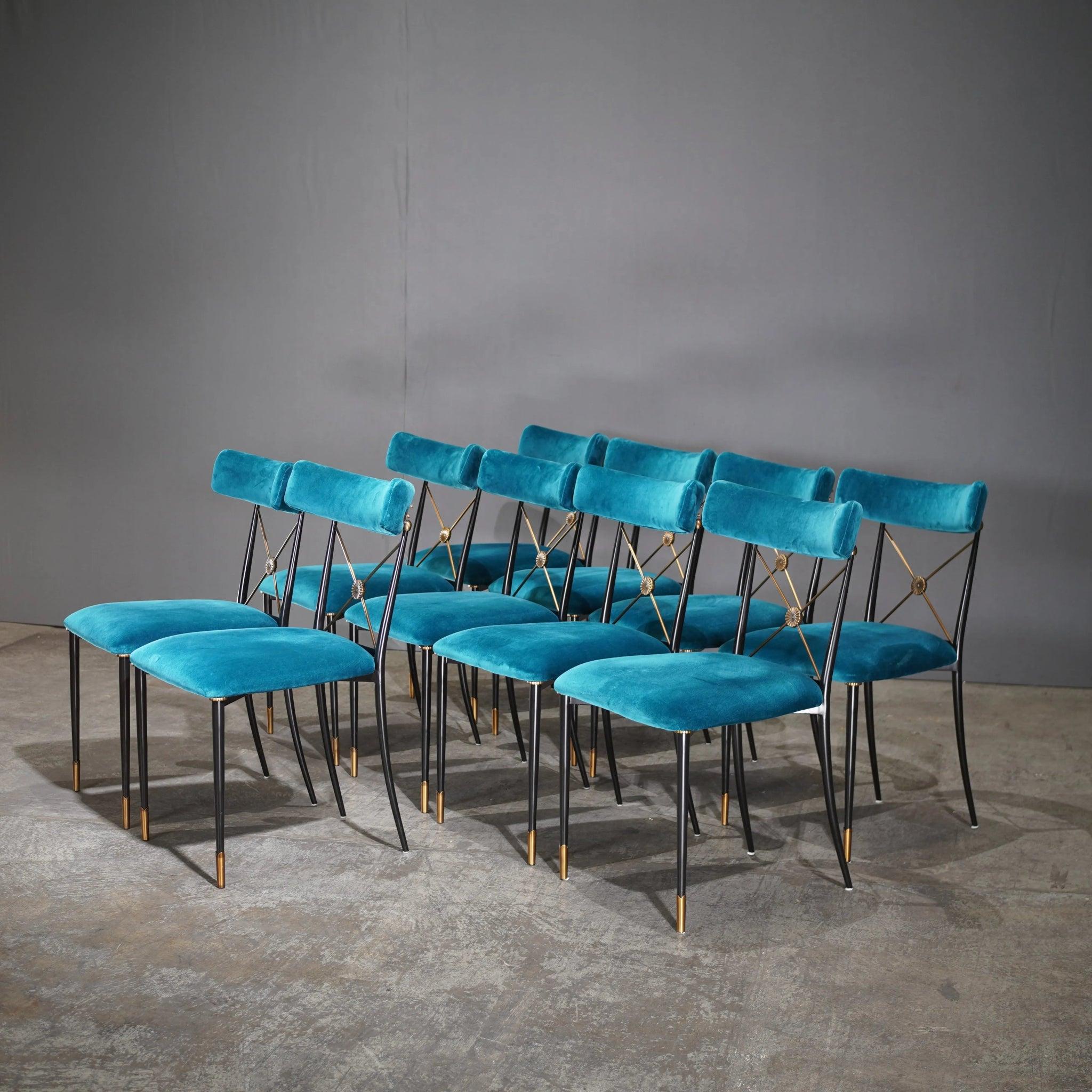 Metal Rider Dining Chair - Rialto Peacock by Jonathan Adler