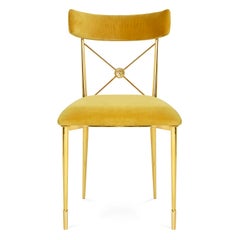 Rider Gold Velvet and Brass Dining Chair