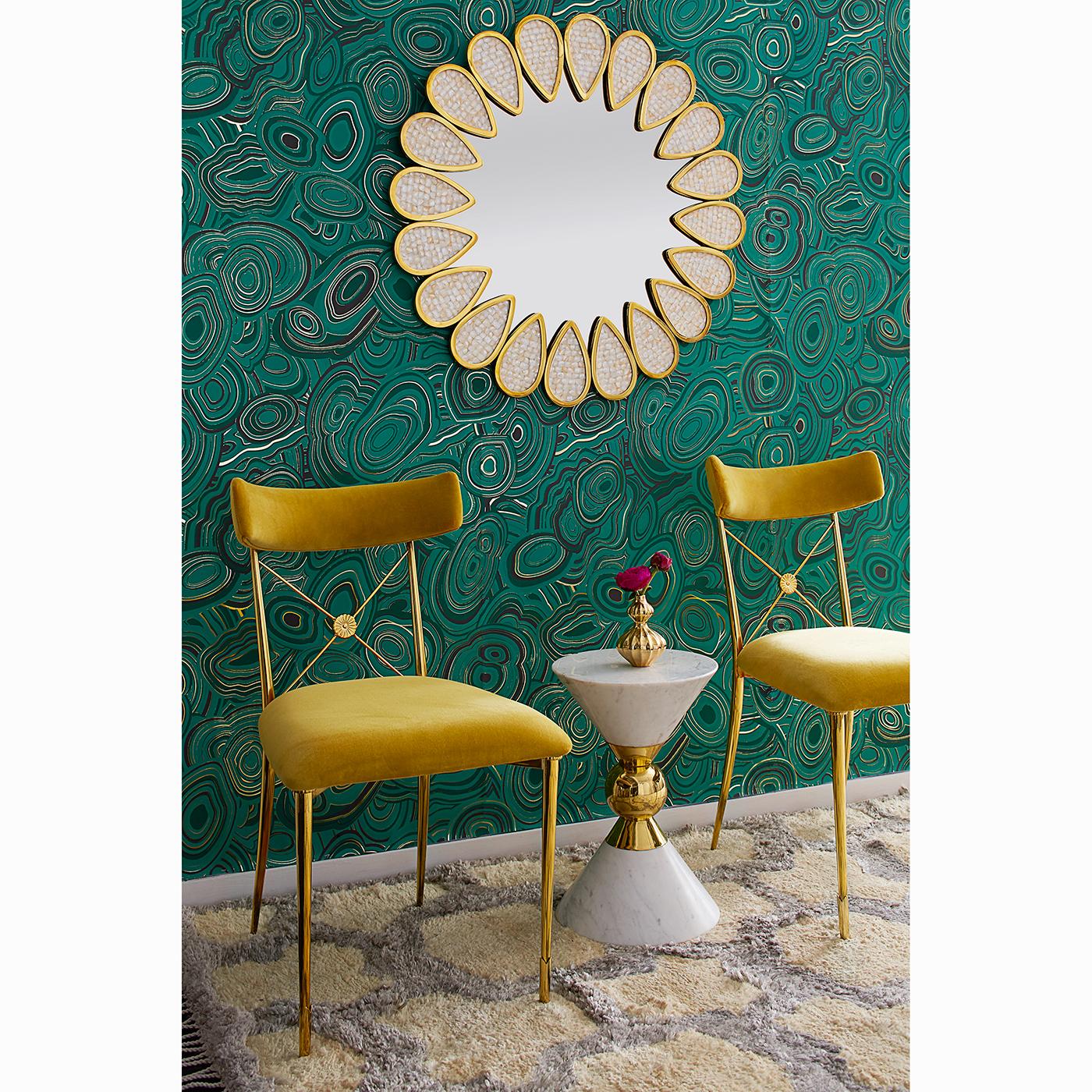 velvet brass dining chair
