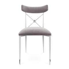 Rider Smoke Velvet and Nickel Dining Chair
