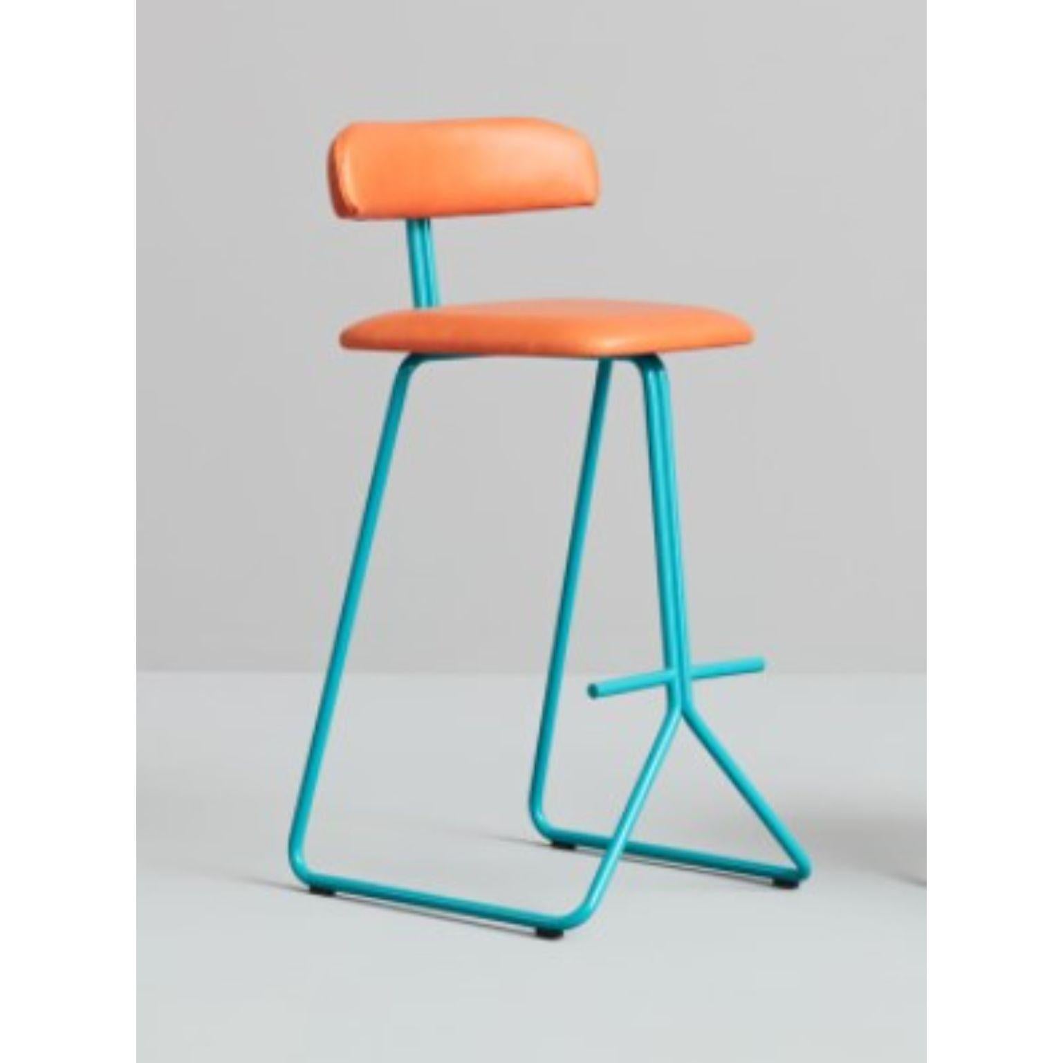 Rider stool by Pepe Albargues
Dimensions: W 50, D 56, H 104, Seat78
Materials: Crome plated or painted iron structure
Foam CMHR (high resilience and flame retardant) for all our cushion filling systems
Copper(gloss-matt) finishings

Also