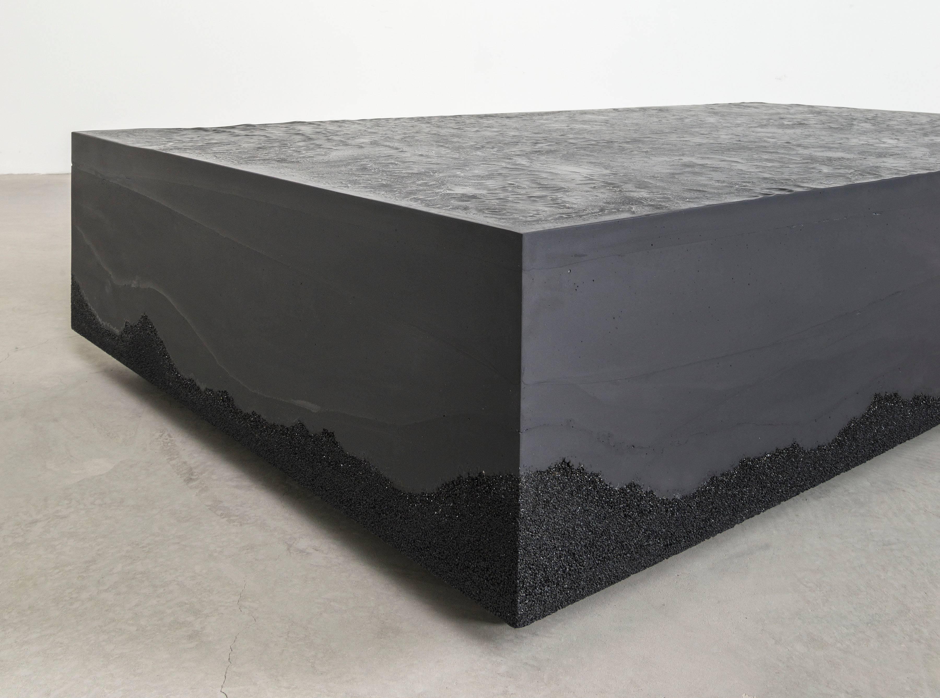 concrete black coffee table