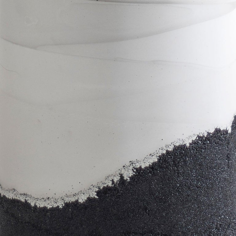 Cast Ridge Drum, White Cement and Black Silica by Fernando Mastrangelo For Sale