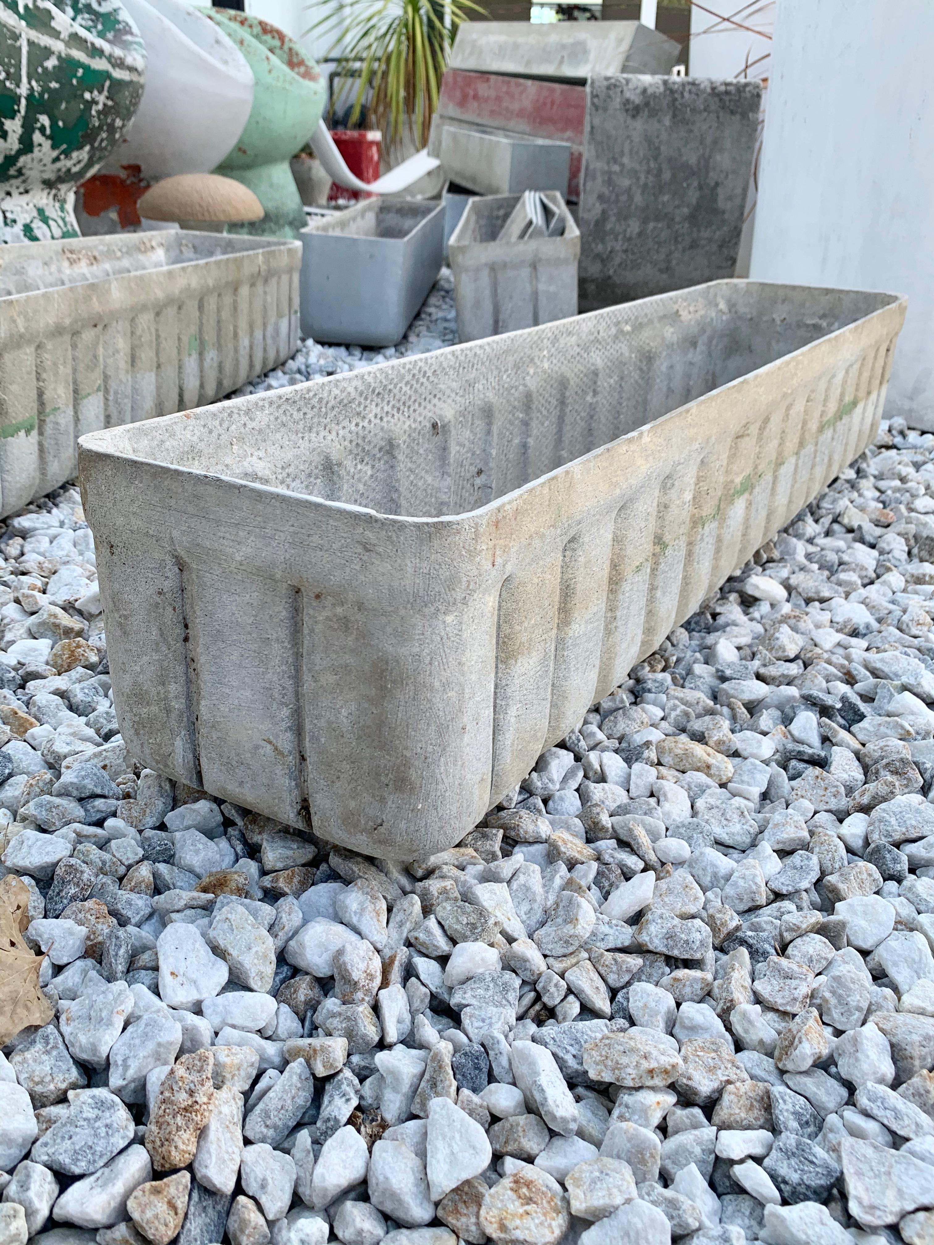 Swiss Ridged Trough Planters by Willy Guhl For Sale