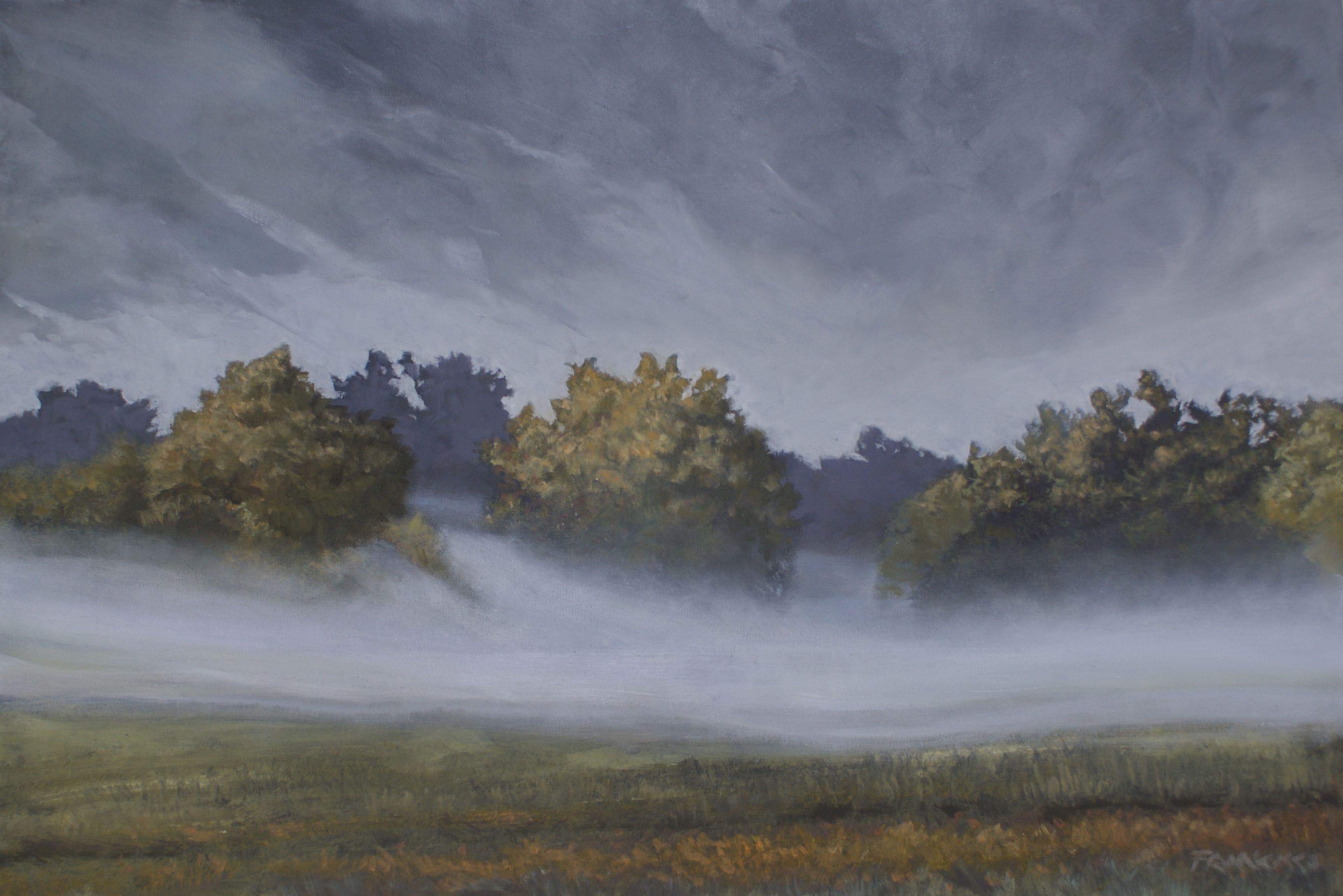 Morning Fog in Valley Forge, Mixed Media on Canvas - Mixed Media Art by Ridgely Francisco