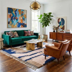 Ridgeway, Peach and Black, Authentic Shag, All-Natural Wool Moroccan Rug