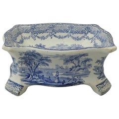 Ridgway Blue and White Printed Dog Bowl, circa 1840