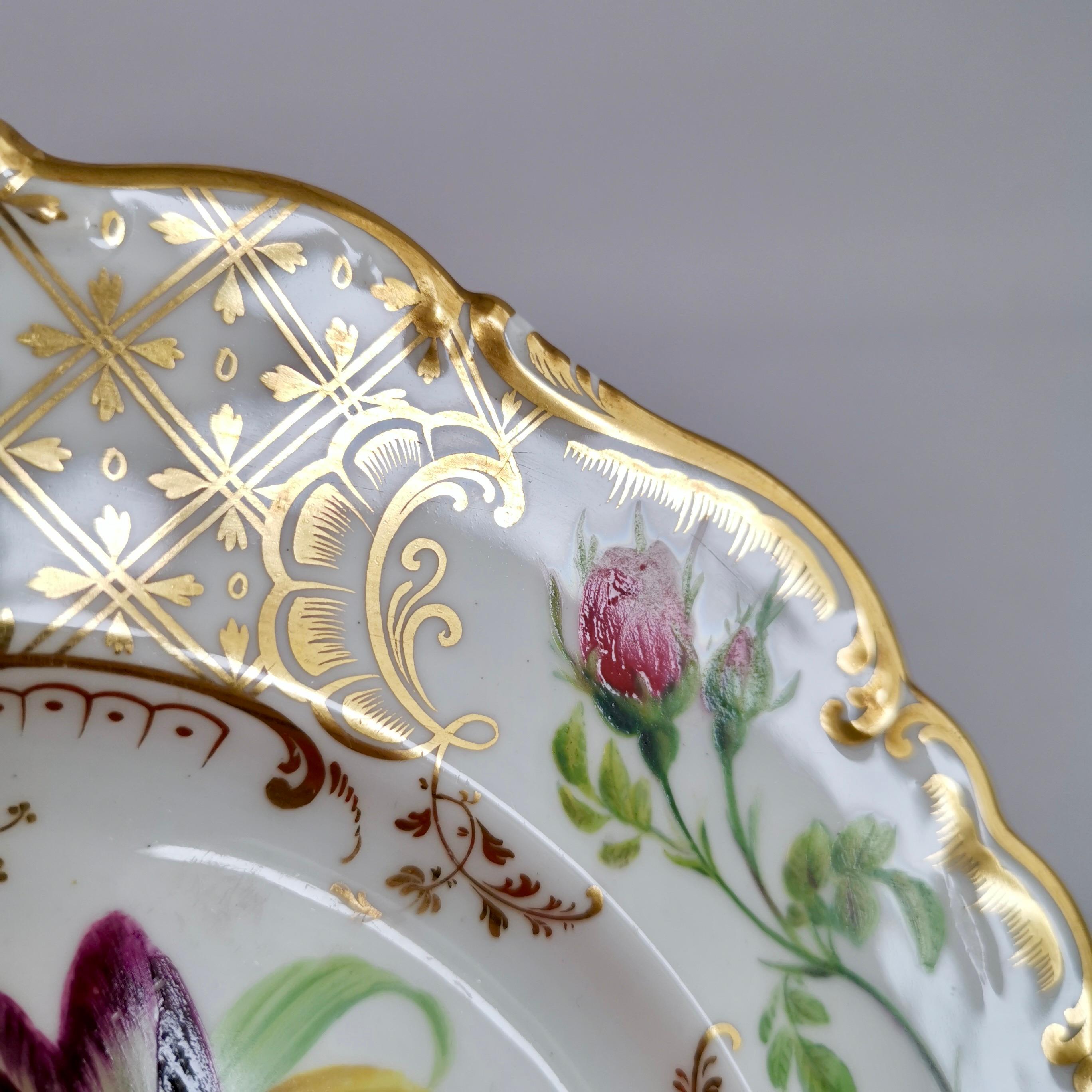 Ridgway Dessert Plate, Sublime Flowers and Gilt, Victorian 1845-1850 4