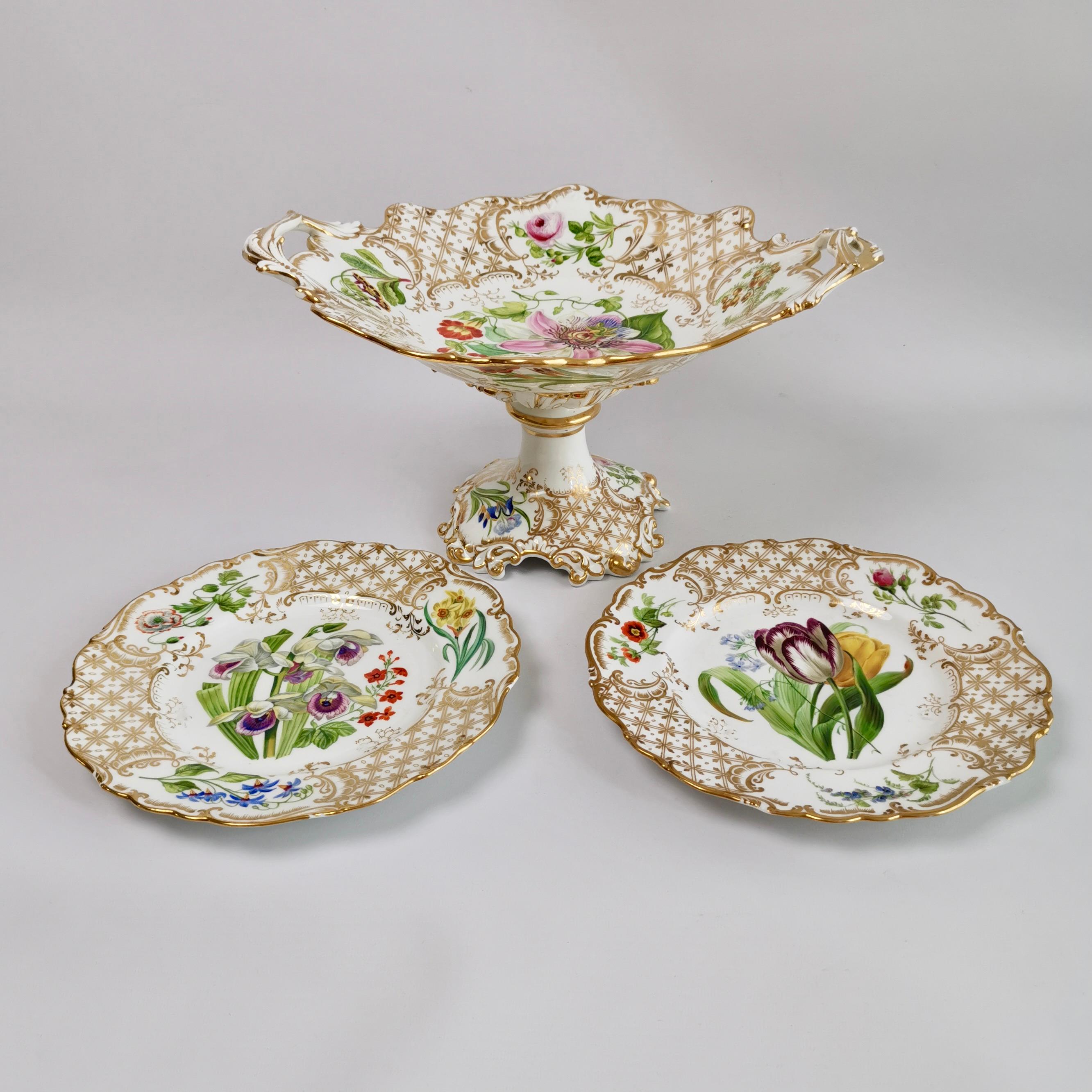 Ridgway Dessert Plate, Sublime Flowers and Gilt, Victorian 1845-1850 5