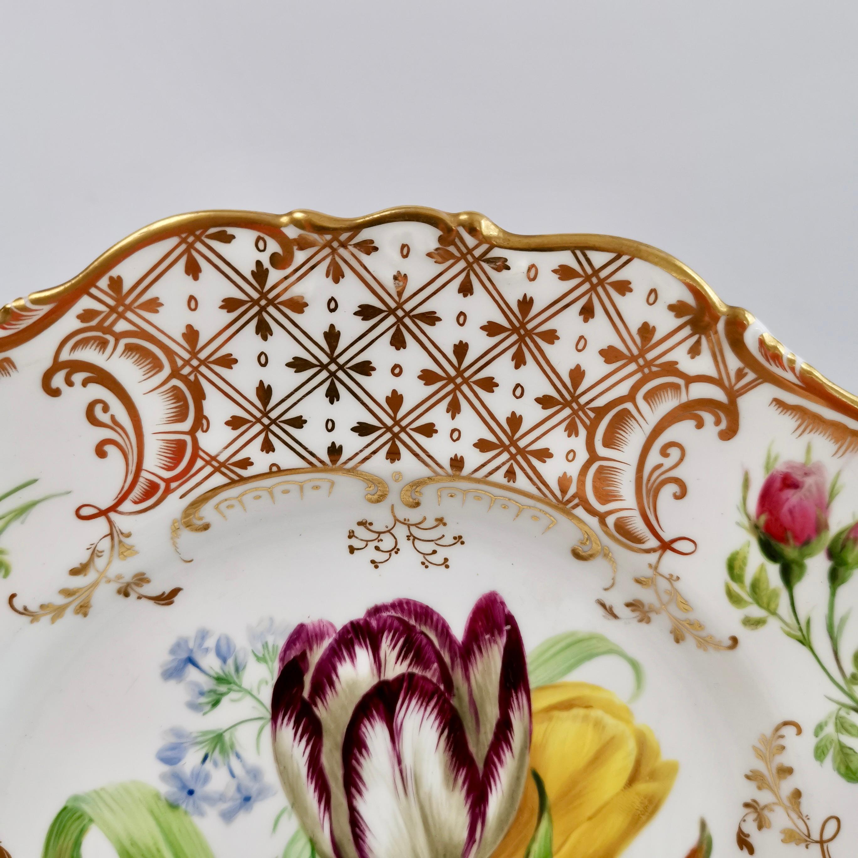 Ridgway Dessert Plate, Sublime Flowers and Gilt, Victorian 1845-1850 1