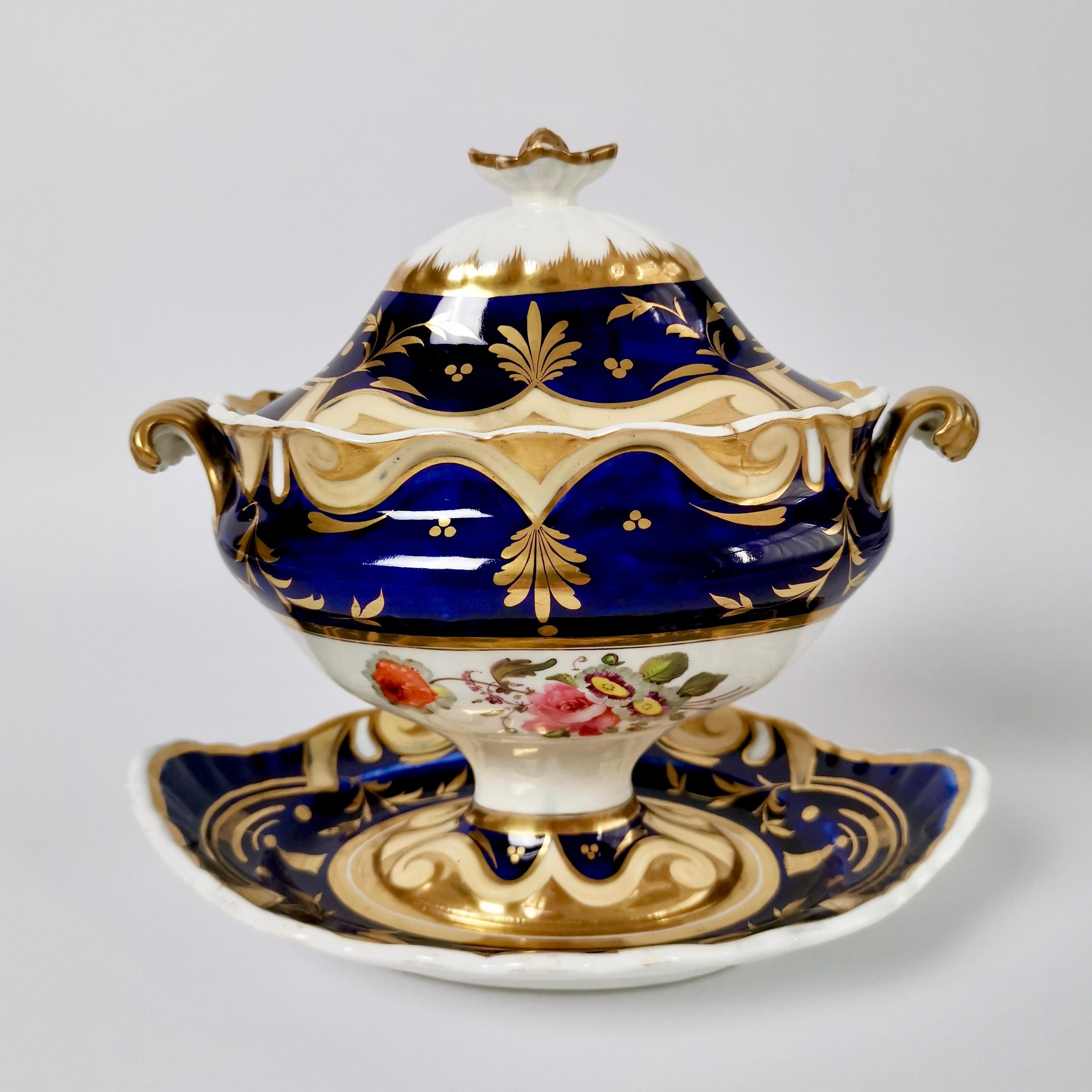 Ridgway Dessert Service, Moustache Shape with Sublime Flowers, circa 1825 5