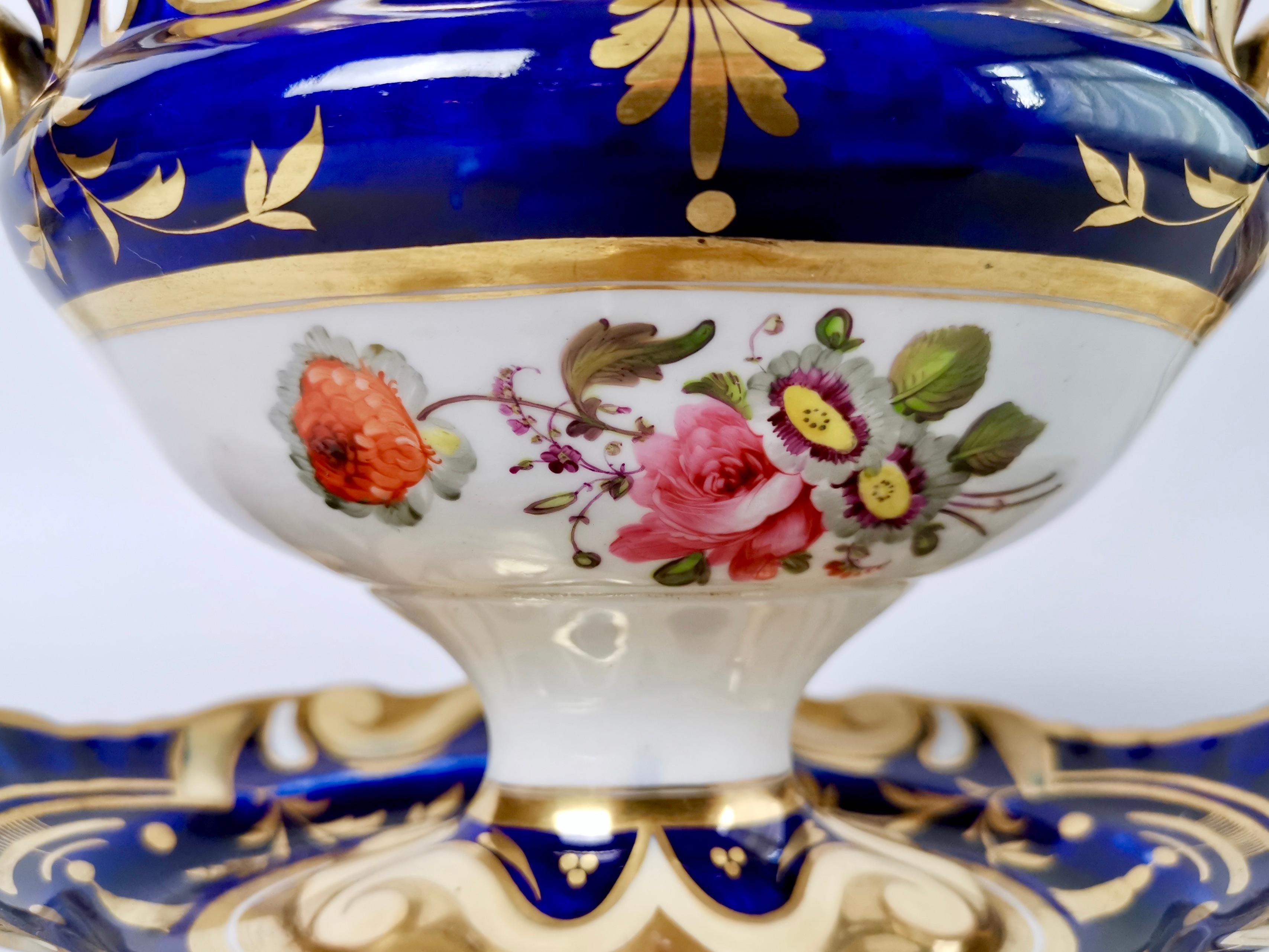 Ridgway Dessert Service, Moustache Shape with Sublime Flowers, circa 1825 6