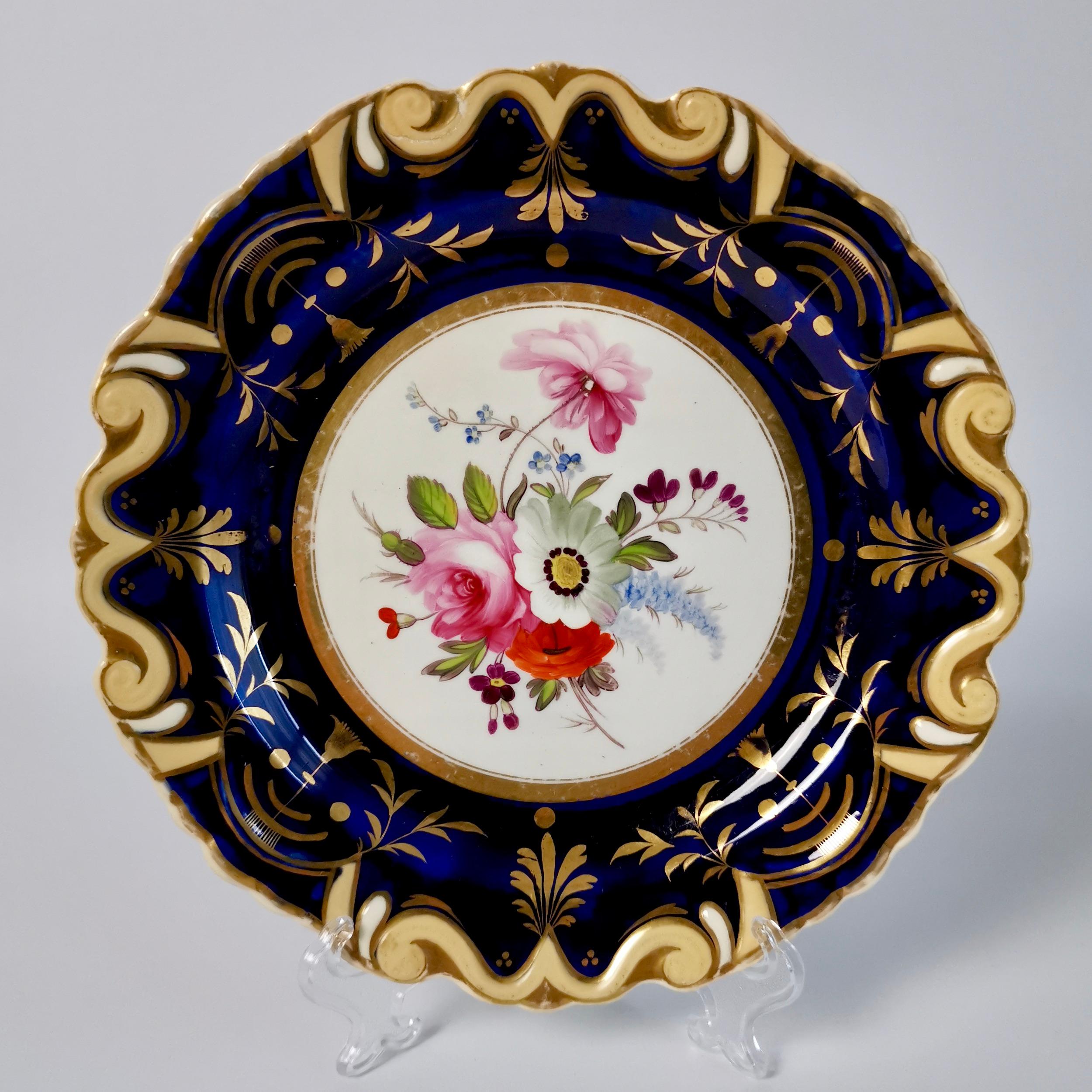 Ridgway Dessert Service, Moustache Shape with Sublime Flowers, circa 1825 10