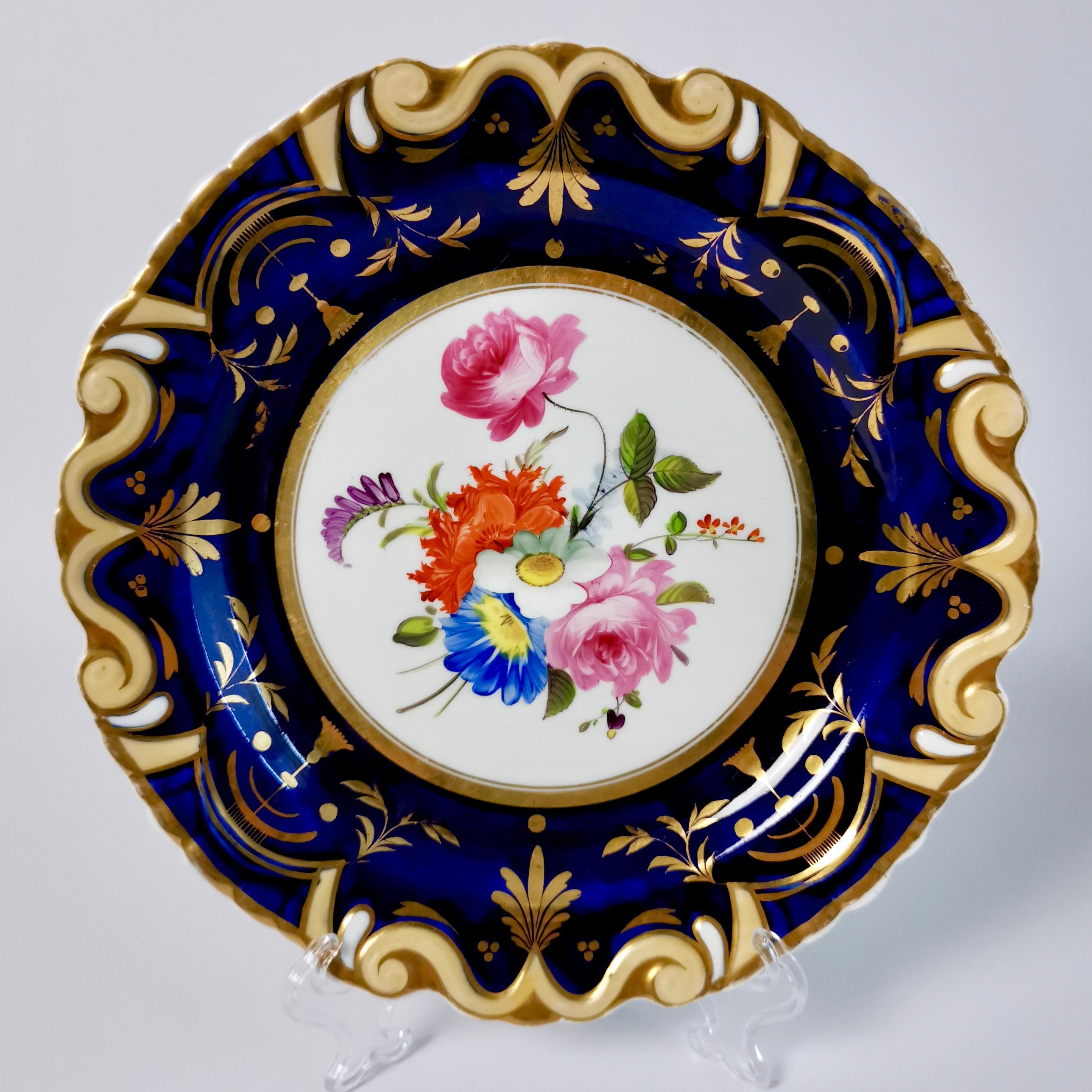 Ridgway Dessert Service, Moustache Shape with Sublime Flowers, circa 1825 12