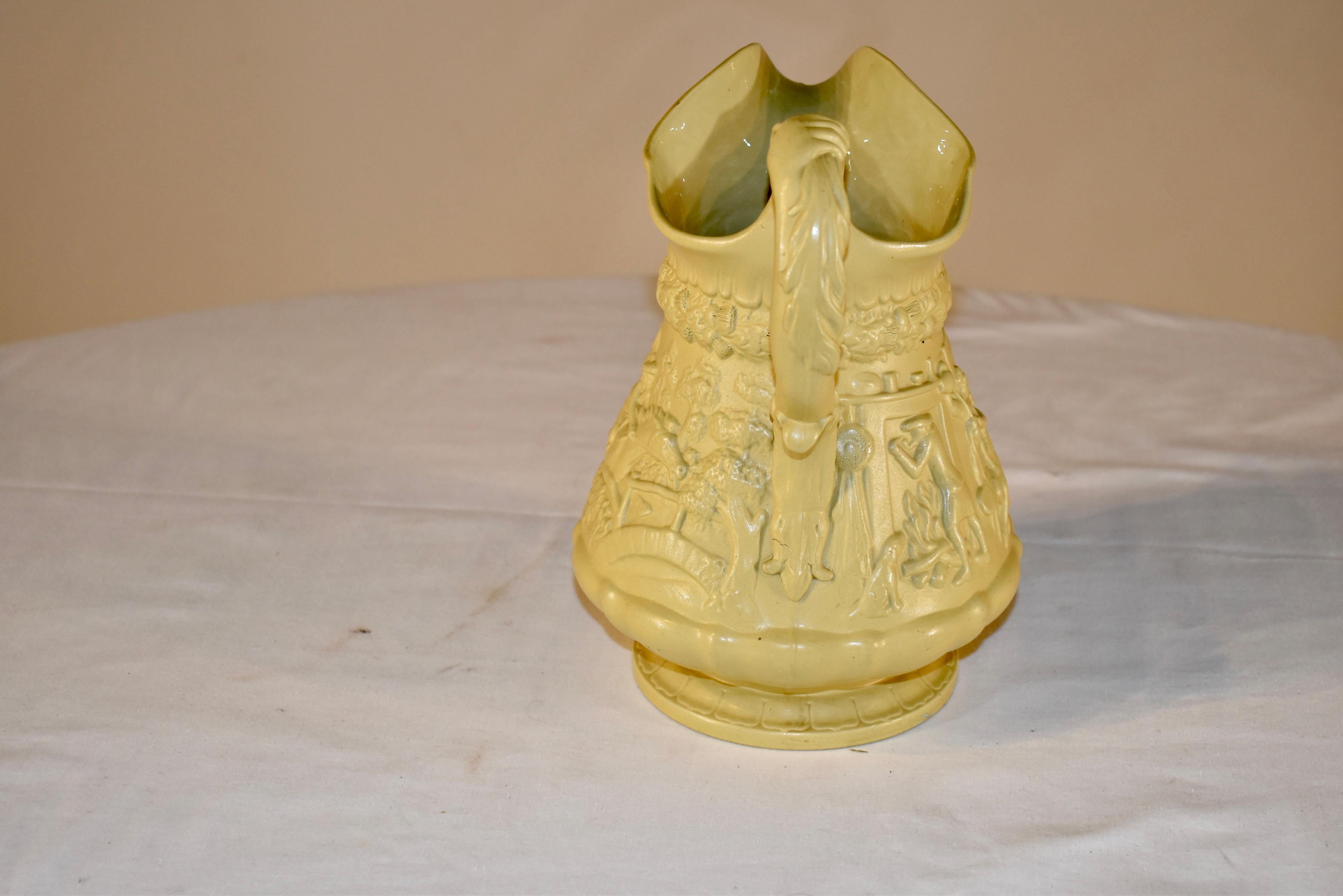 Victorian Ridgway Drab Ware Pitcher, circa 1835 For Sale