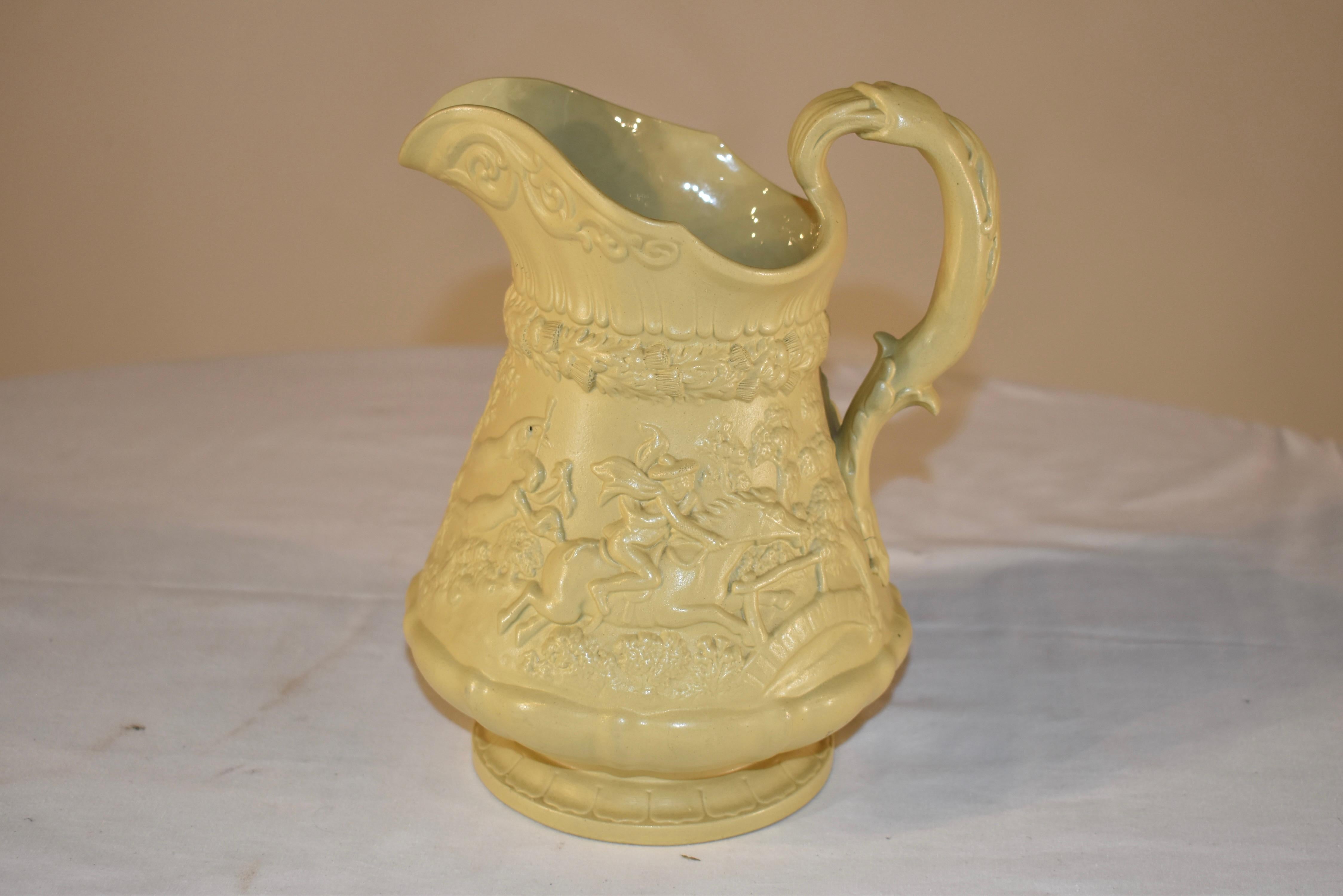 19th Century Ridgway Drab Ware Pitcher, circa 1835 For Sale