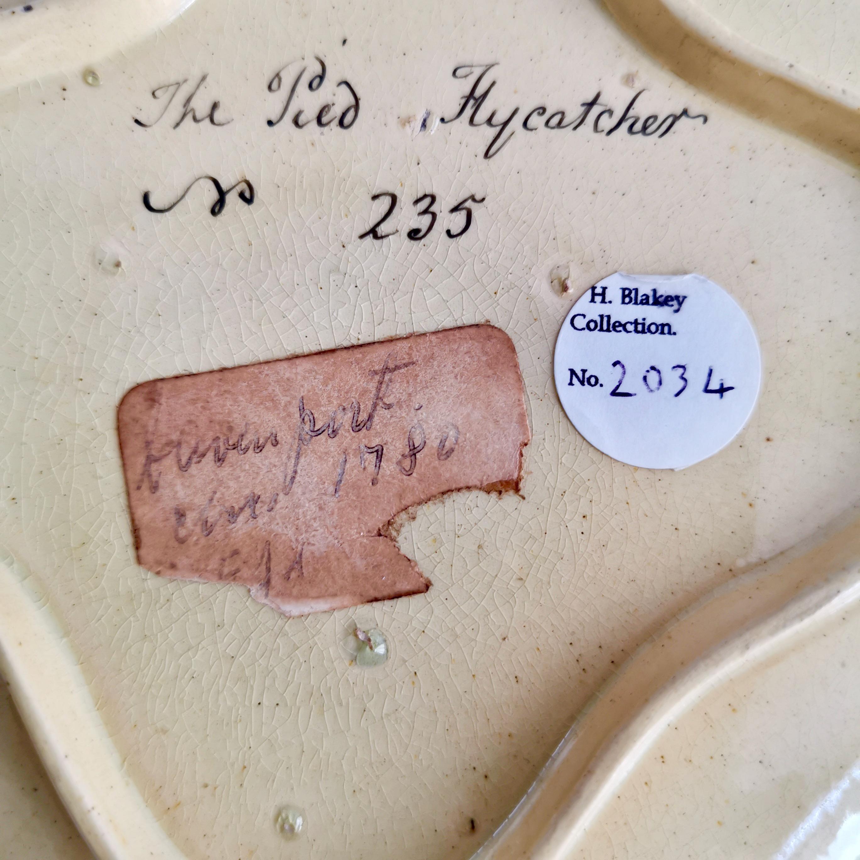 Ridgway Drabware Shell Dish with Bird After Bewick, Beige, Ochre, Regency 1808 2