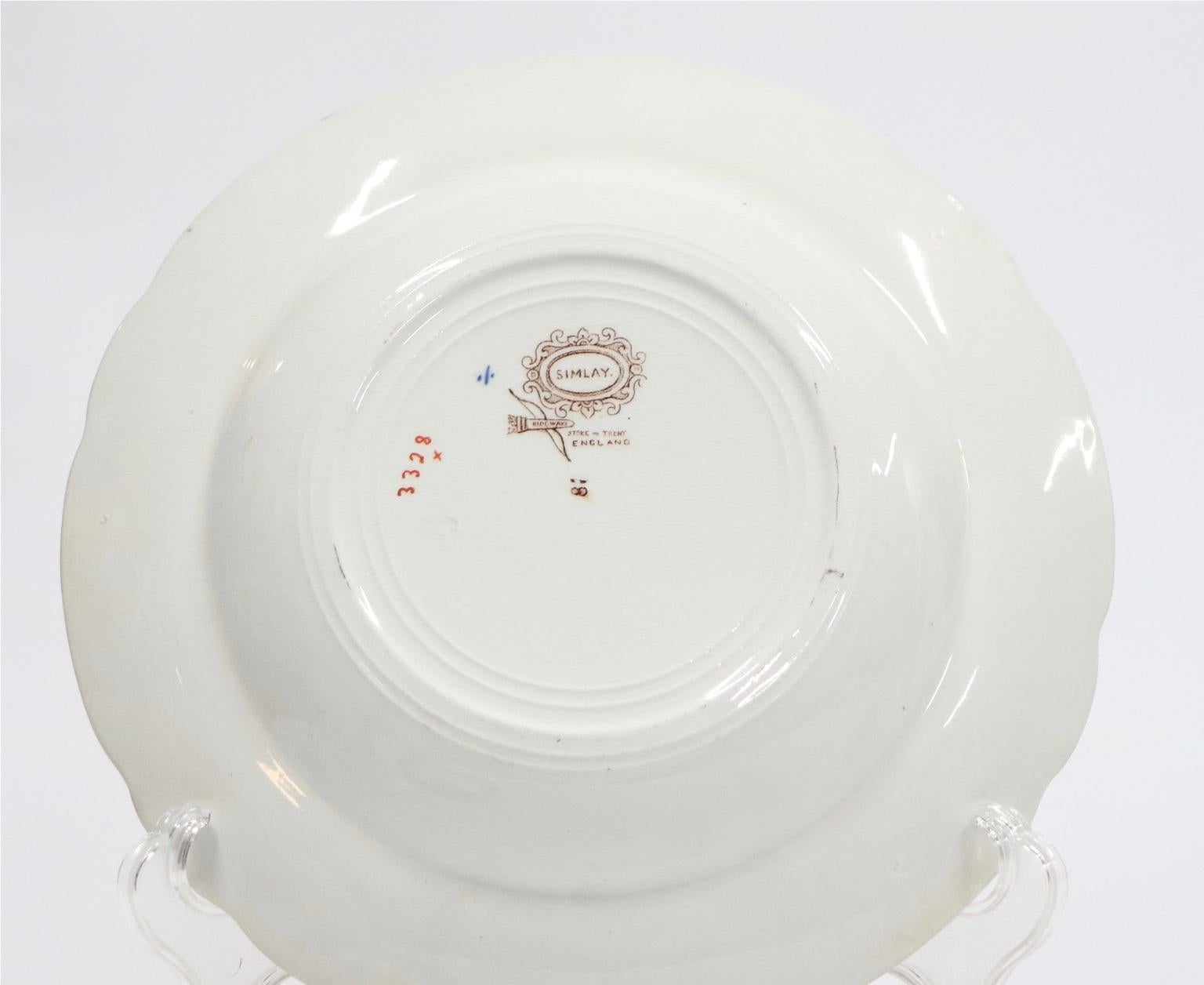 Ridgway English Ironstone Chinoiserie Plates with Simlay Pattern In Good Condition In Astoria, NY