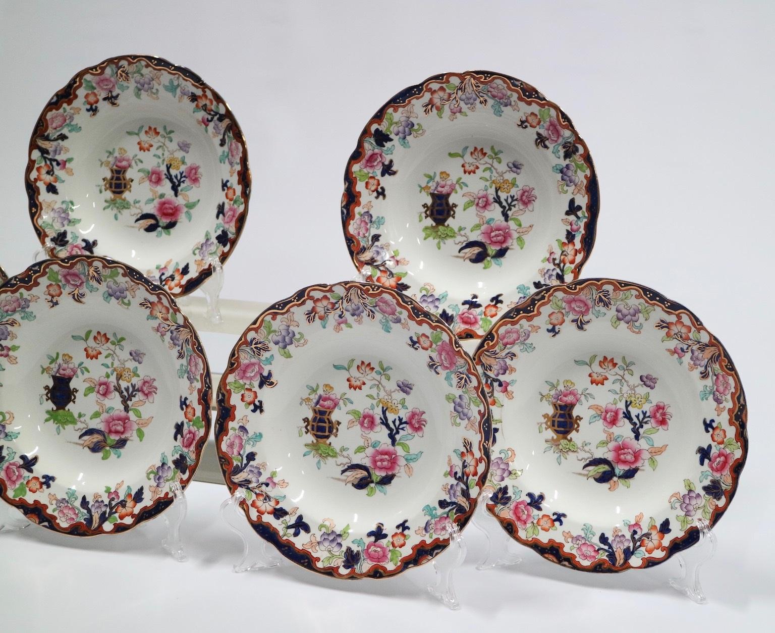 18th Century Ridgway English Ironstone Chinoiserie Plates with Simlay Pattern
