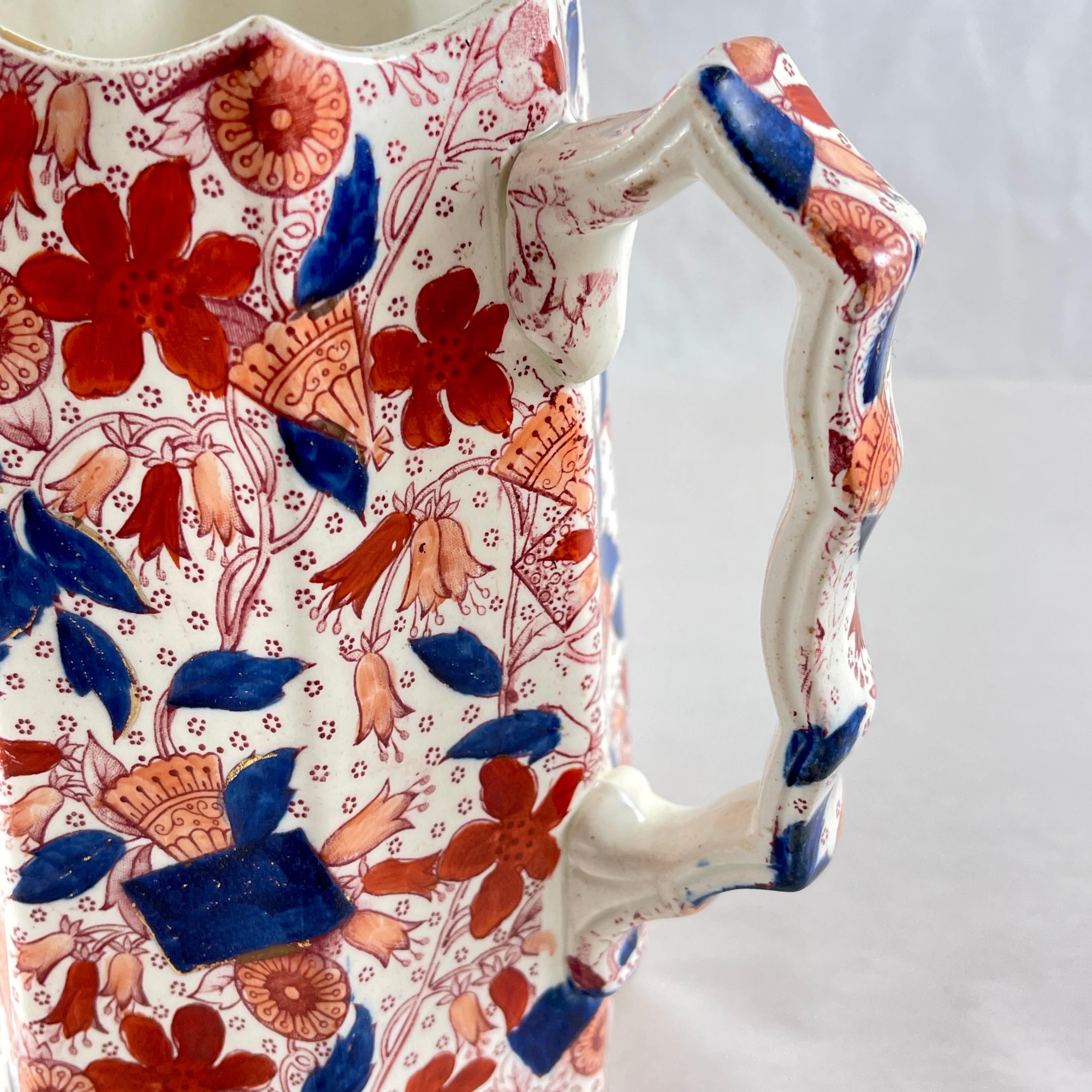 19th Century Ridgway English Ironstone Imari Pattern Lustreware Jug, c.1880