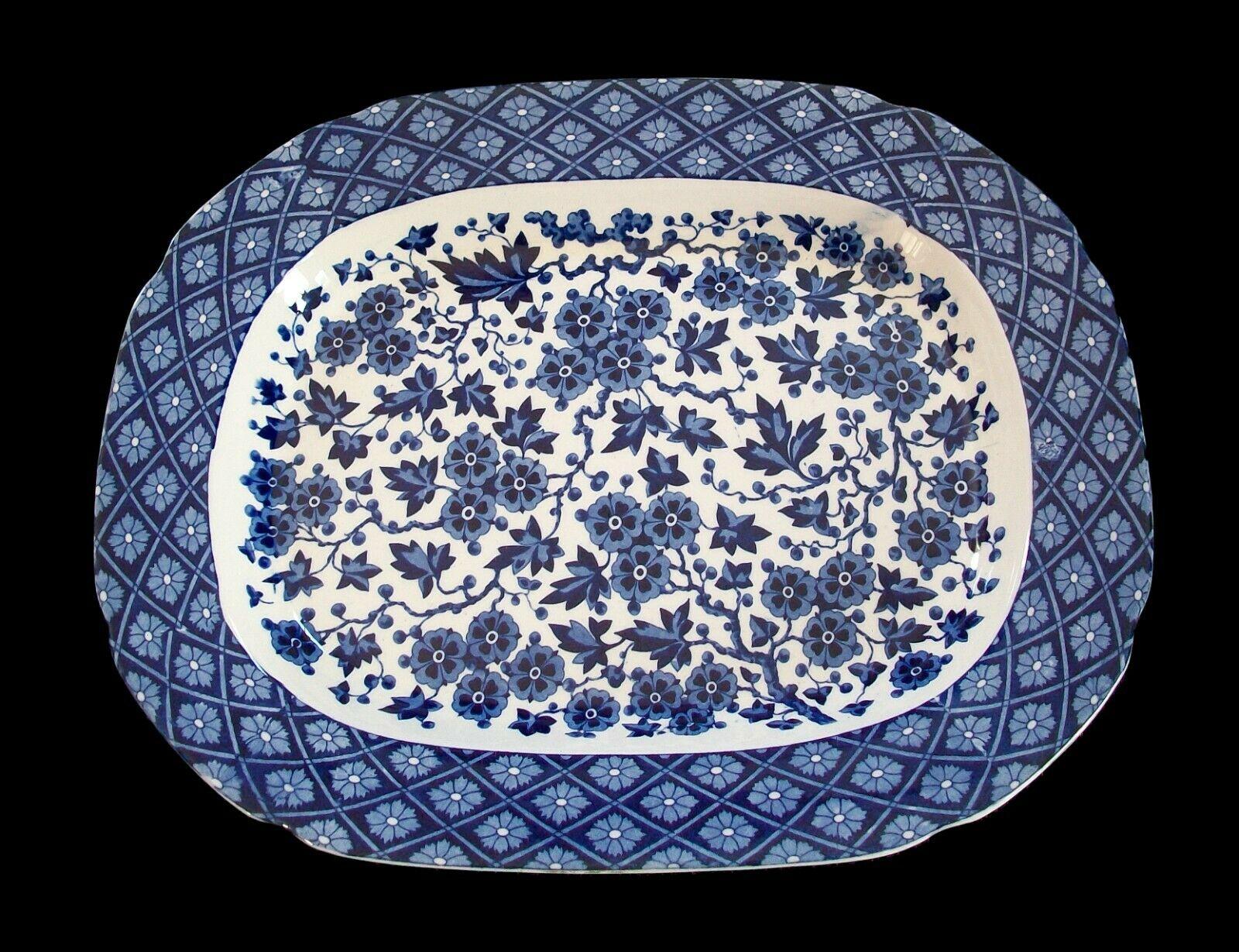 Victorian Ridgway, 'Hawthornden', Blue Transfer Decorated Platter, U.K, circa 1880 For Sale