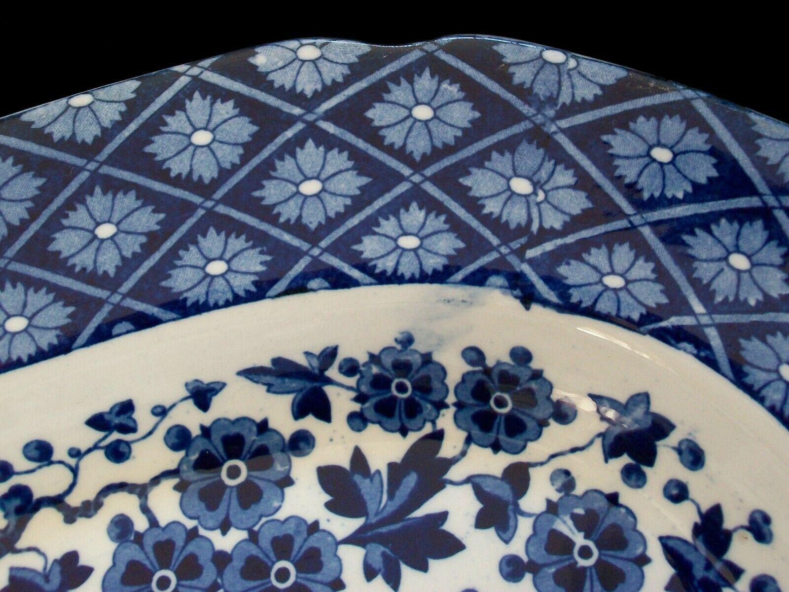 Glazed Ridgway, 'Hawthornden', Blue Transfer Decorated Platter, U.K, circa 1880 For Sale