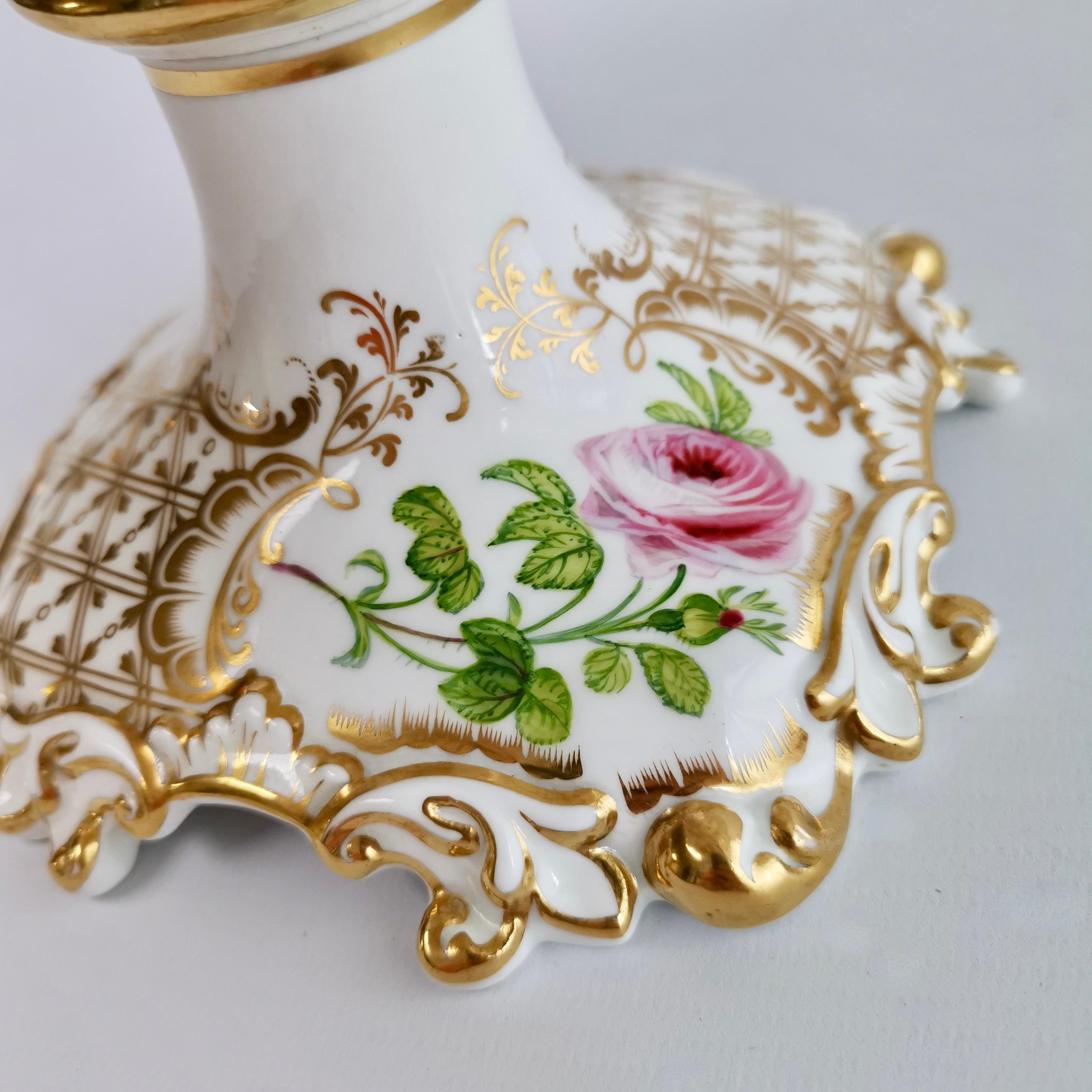 Ridgway High Footed Porcelain Dessert Comport, Sublime Flowers, Gilt, 1845-1850 4