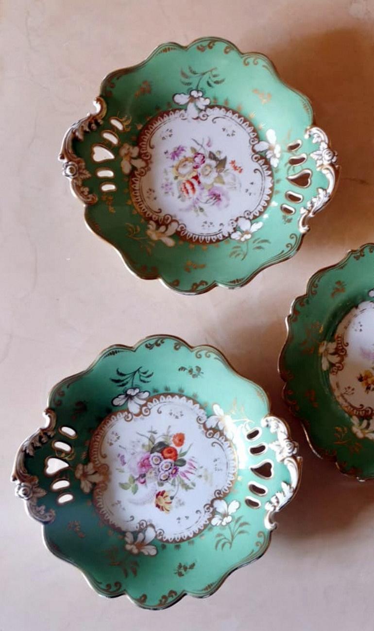 19th Century Ridgway J. Victorian Ironstone Ceramic Dessert Plate Set