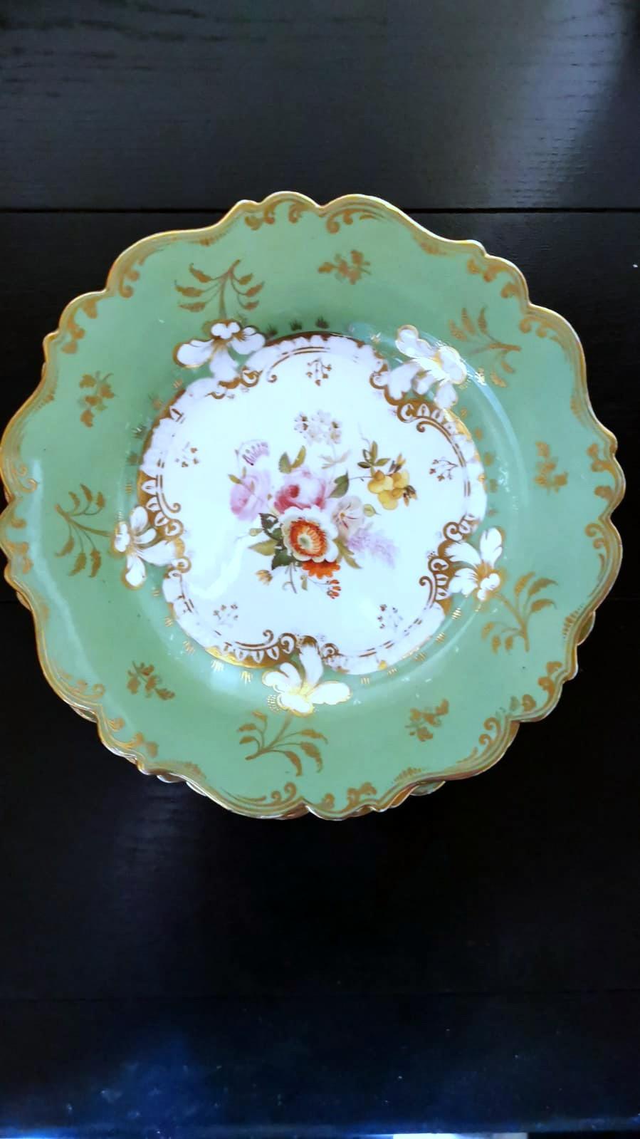 Ridgway J. Victorian Ironstone Ceramic Dessert Plate Set 1