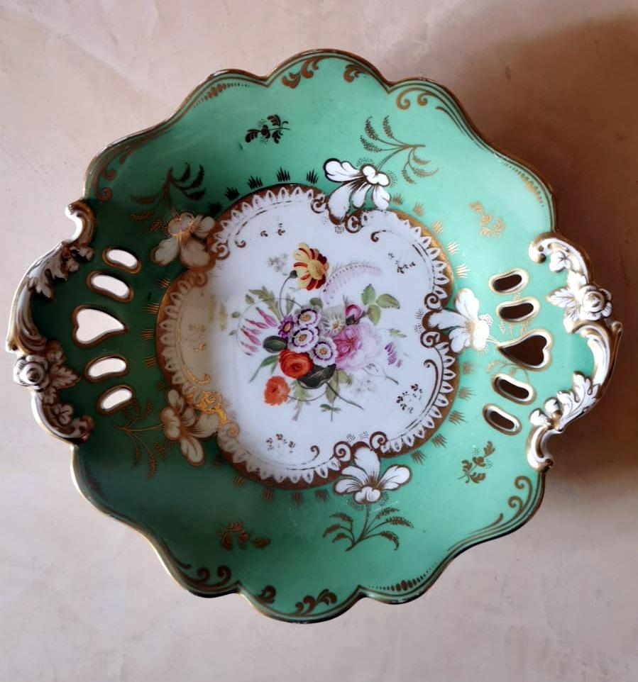 Ridgway J. Victorian Ironstone Ceramic Dessert Plate Set 3