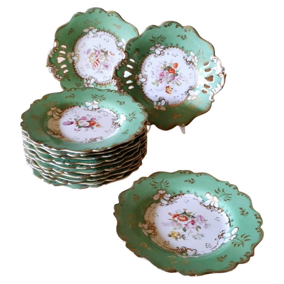 Ridgway J. Victorian Ironstone Ceramic Dessert Plate Set