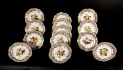 Ridgway Porcelain Botanical Desert Service with Fruit