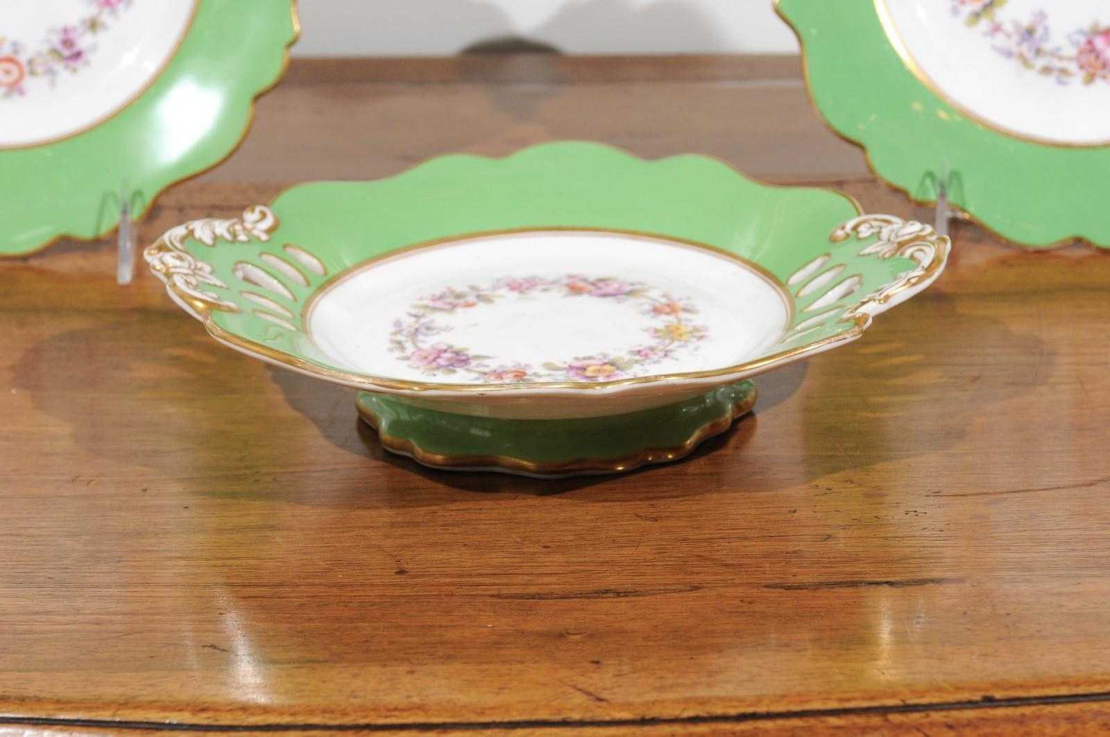 green floral dinner plates