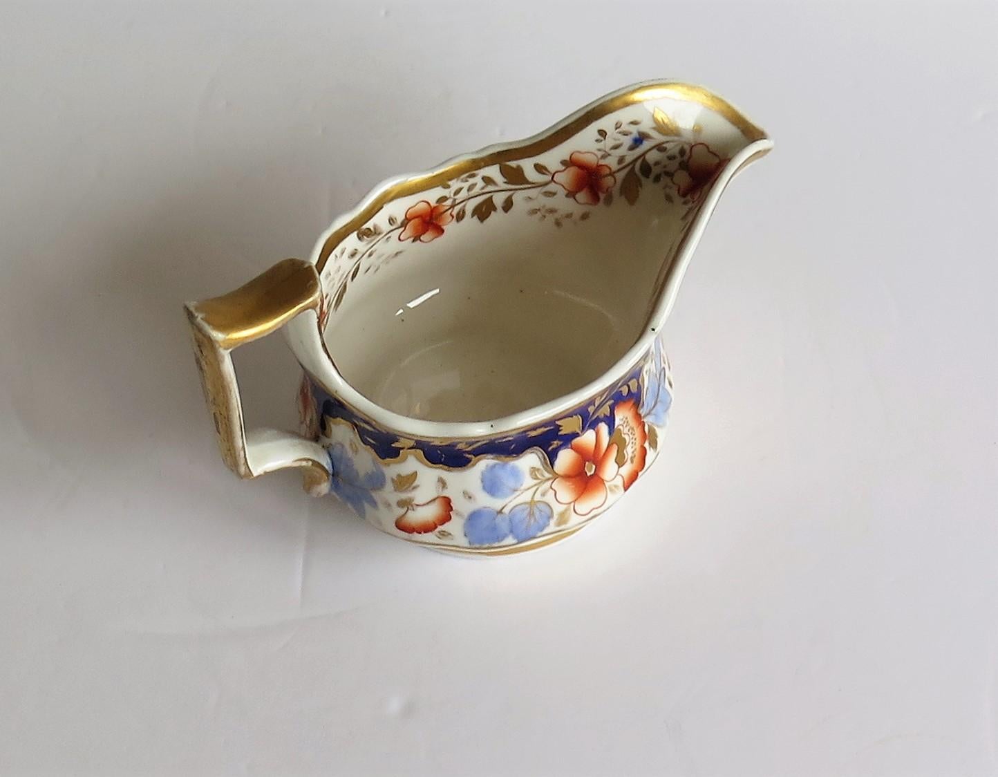 Hand-Painted Ridgway Porcelain Milk Jug or Creamer Pattern 2/1005, Regency Period, circa 1825 For Sale