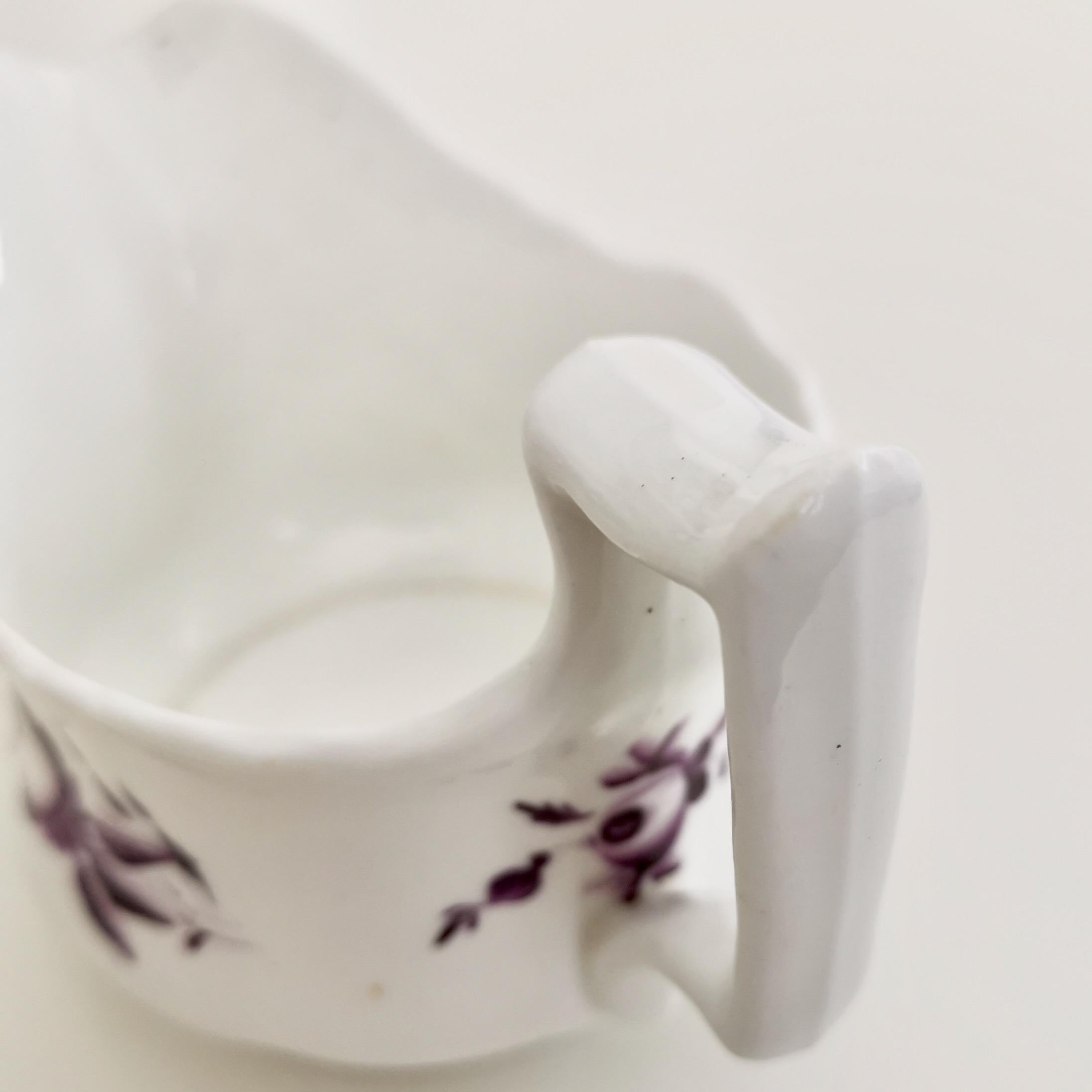 Ridgway Porcelain Milk Jug, White with Purple Flowers, Regency, circa 1825 For Sale 4