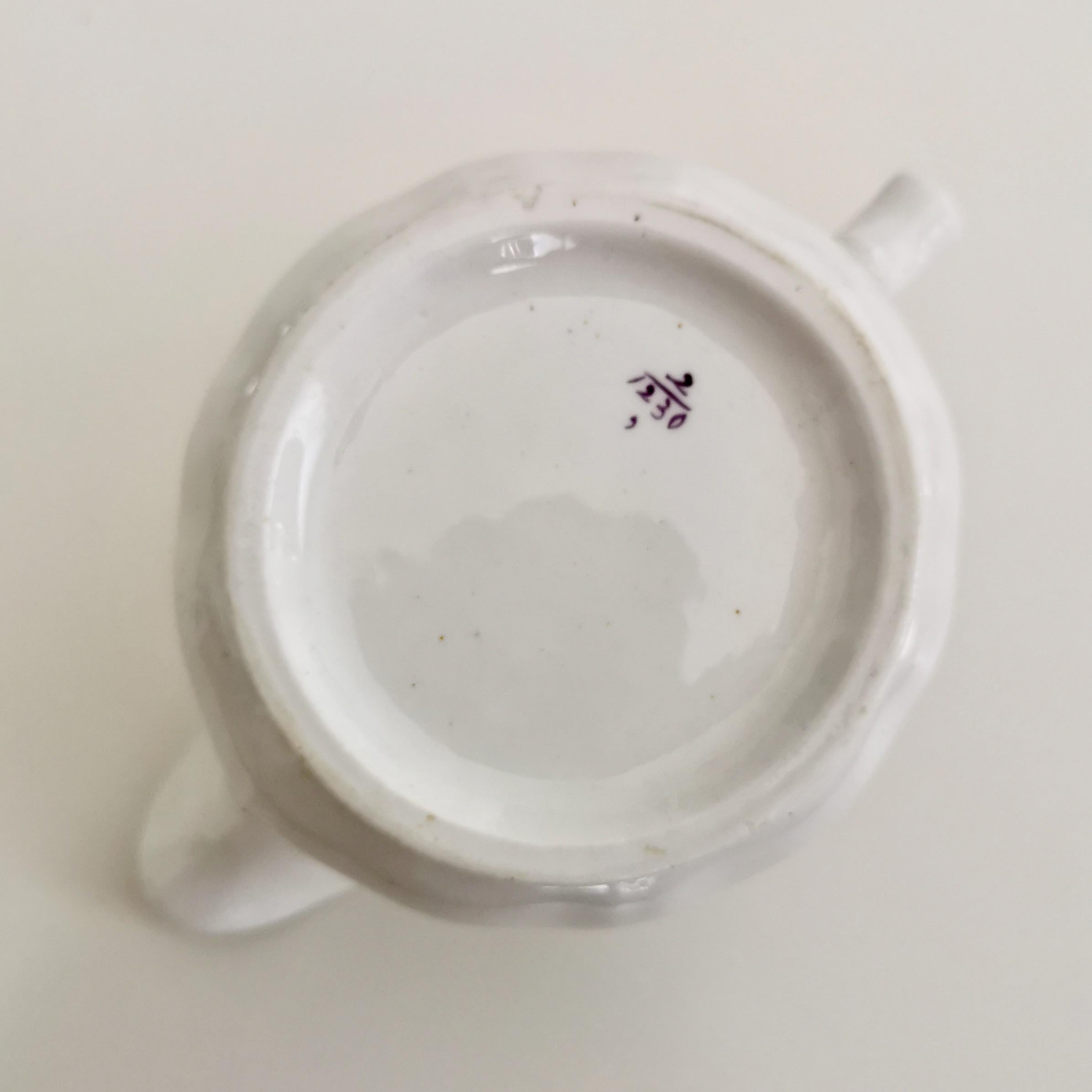 Ridgway Porcelain Milk Jug, White with Purple Flowers, Regency, circa 1825 6