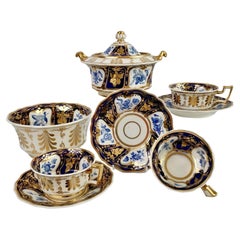 Ridgway Porcelain Part Tea Service, Blue and Gilt patt. 2/1000, Regency ca 1825