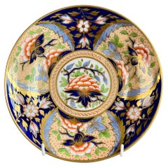 Saucière ou assiette Ridgway, pivoines polychromes de style Chinoiserie, Régence, vers 1815