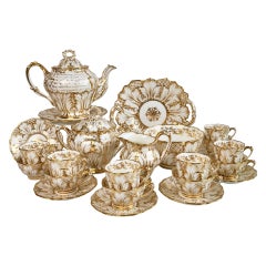 Ridgway Sublime Tea Service, Gilt Foliage with Dedication, Victorian, 1853